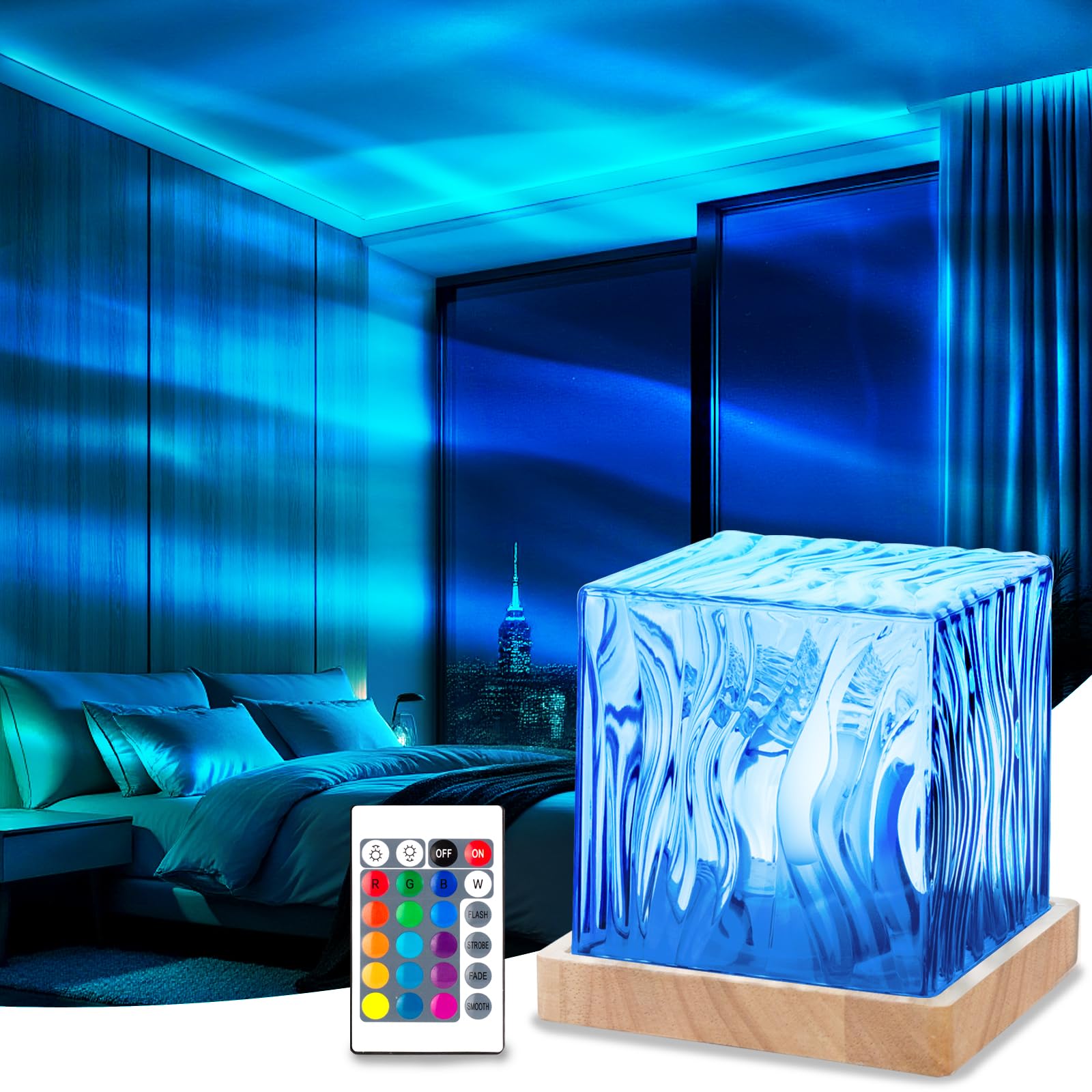 Northern Lights Projector, Aurora Light Projector Luminorthe Cube Lamp Mood Ambient Lighting with 16 Colors and Aurora Drift Eff