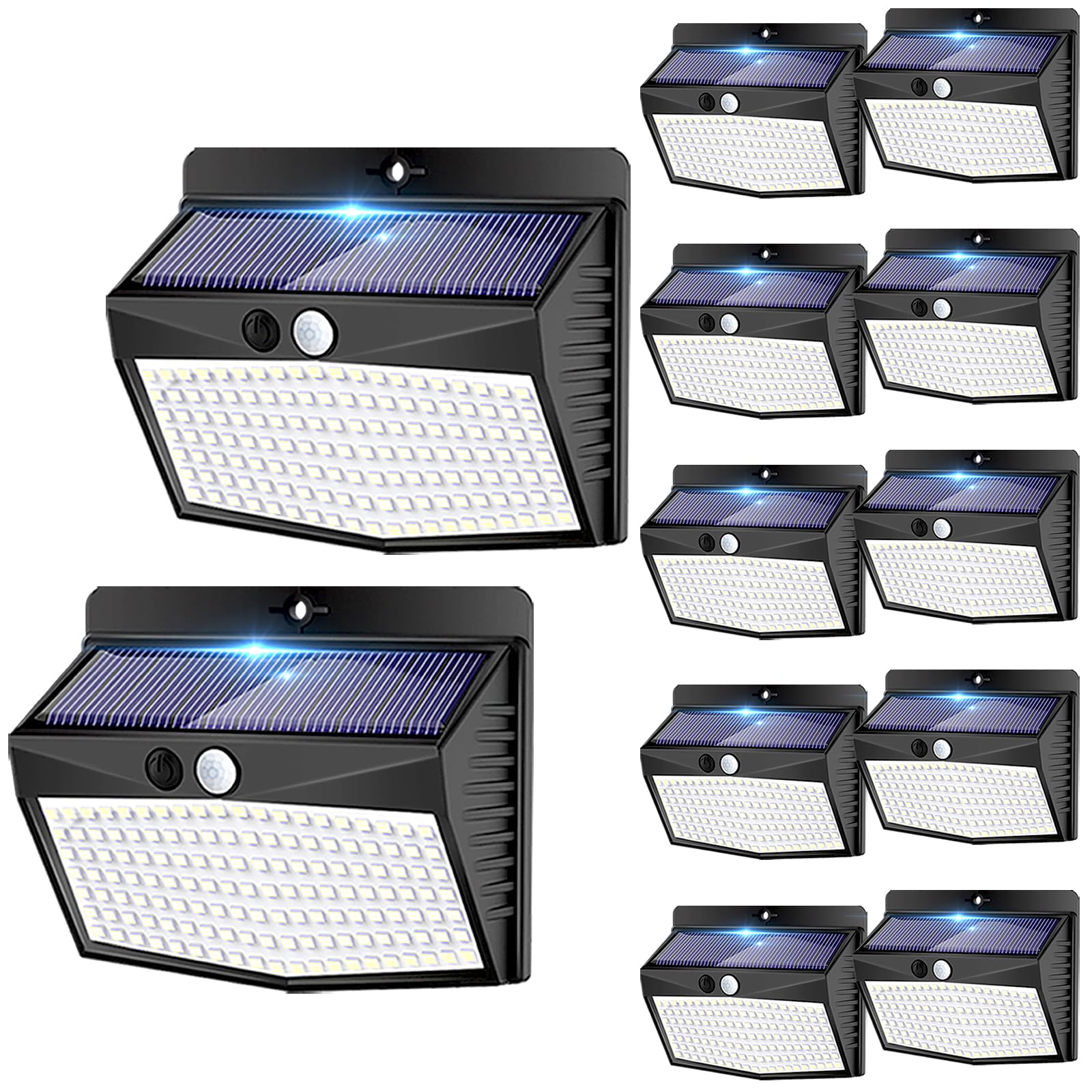 Solar Outdoor Lights, 12 Packs Solar Motion Sensor Security Lights with 3 Lighting Modes Solar Wall Lights Waterproof Solar Powered Lights for Garden Fence Yard