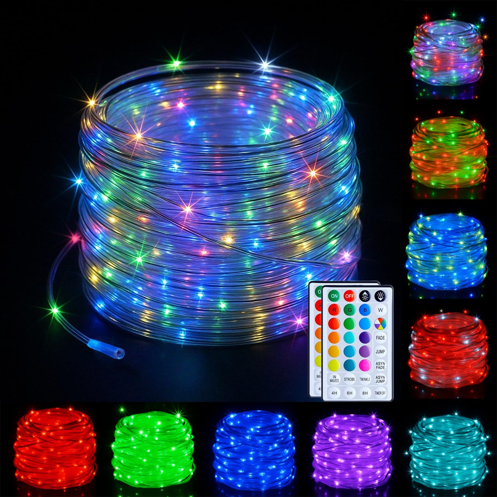Hahome 66Ft Outdoor Waterproof Led Rope Lights, 16 Color Changing Easter Lights With Remote, 200 Leds Fairy String Lights For Ch