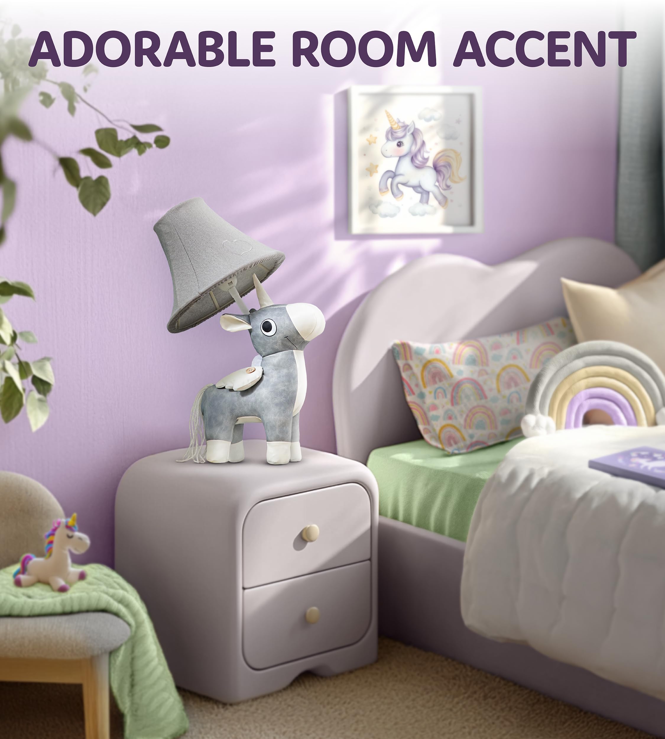 Unicorn Kids Lamp For Girls Bedroom - 19.7  Girls Lamp For Kids Room - Cute Christmas Gifts  Birthday Gifts For All Ages: Toddler Boys  Children  Grandkids 3 4 5 And Up Years Old  Sister  Brother