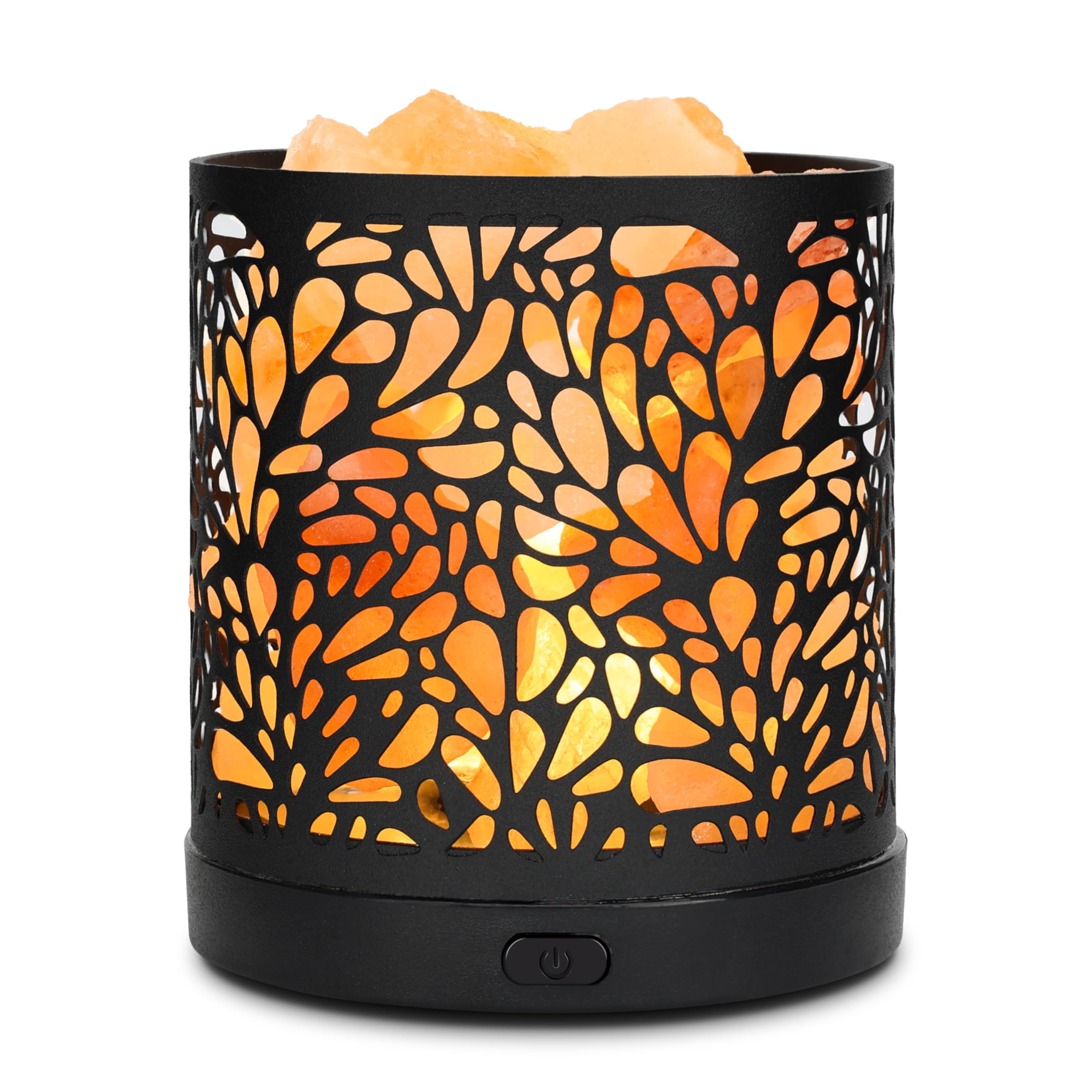 SUNYA Himalayan Salt Lamp - Metal Basket with 5 LED Bulbs, 4.13 inches, Pink Rock Salt, Etoile