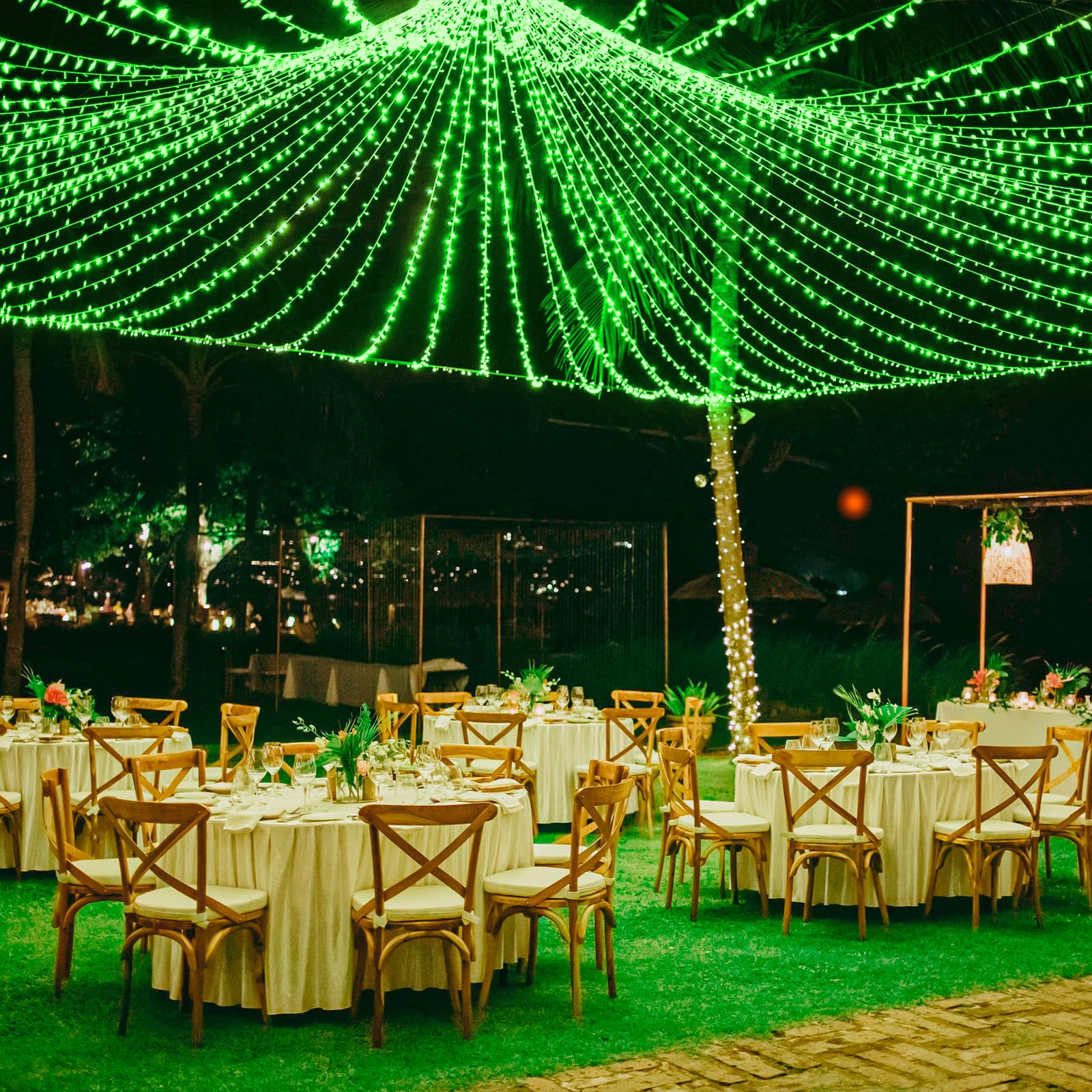 500 Led Green Christmas Lights Outdoor, 165Ft Green String Lights Indoor Clear Wire 8 Modes Waterproof Plug In Green Twinkle Fairy Lights With Timer Memory For Room Tree Party Decorations
