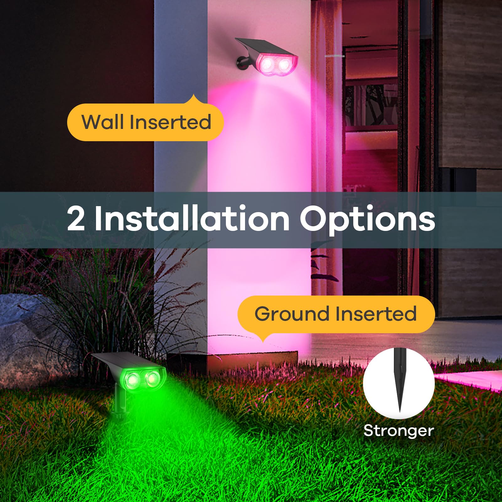 Linkind Solar Spot Lights - Multicolor, Ip67 Waterproof, 16 Leds, 6 Pack, Model Ls3700150 For Outdoor Pathway, Patio, And Fence Decorations