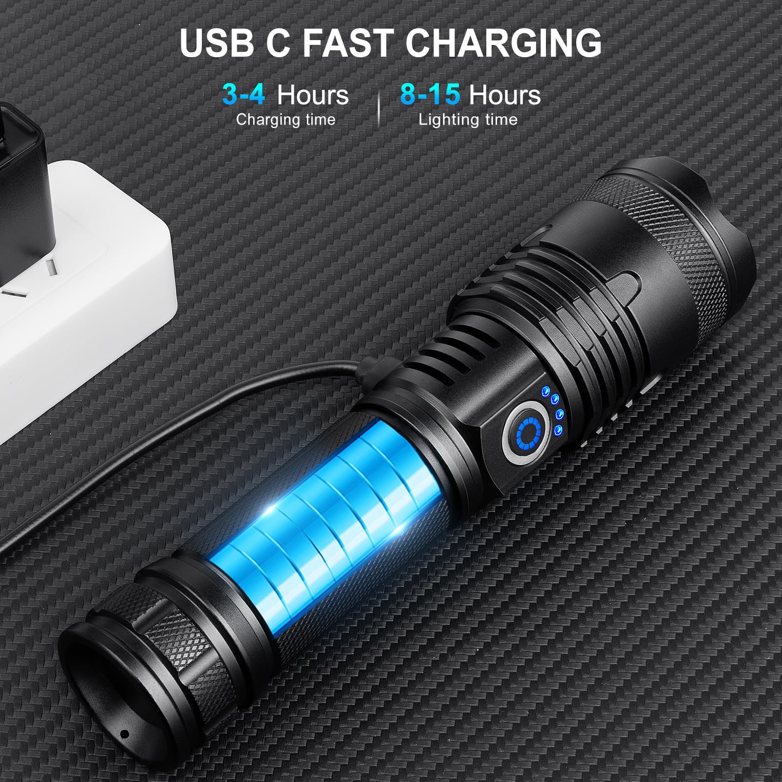 Rechargeable Flashlights 990,000 High Lumens 2 Pack, Led Super Bright Flashlight With 5 Modes & Ipx7 Waterproof, 15H Running Tim