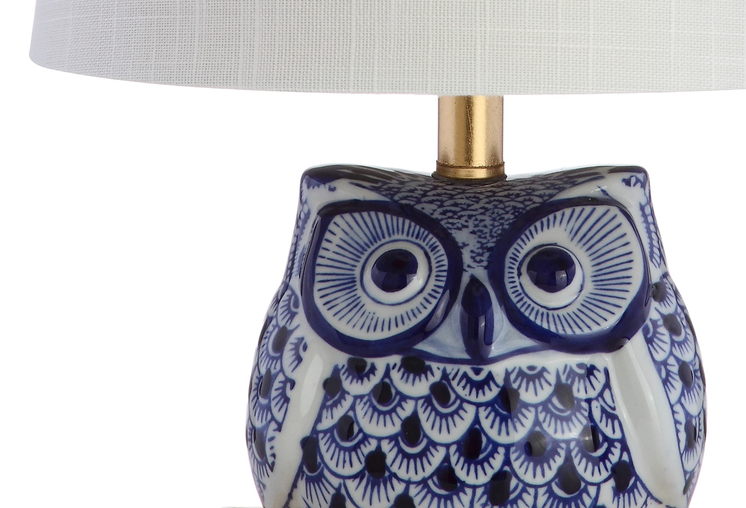 Jonathan Y Justina 16 Ceramic Led Table Lamp, Blue/White, Model Jyl3014A, Perfect For Bedroom, Living Room, Office, Or College Dorm