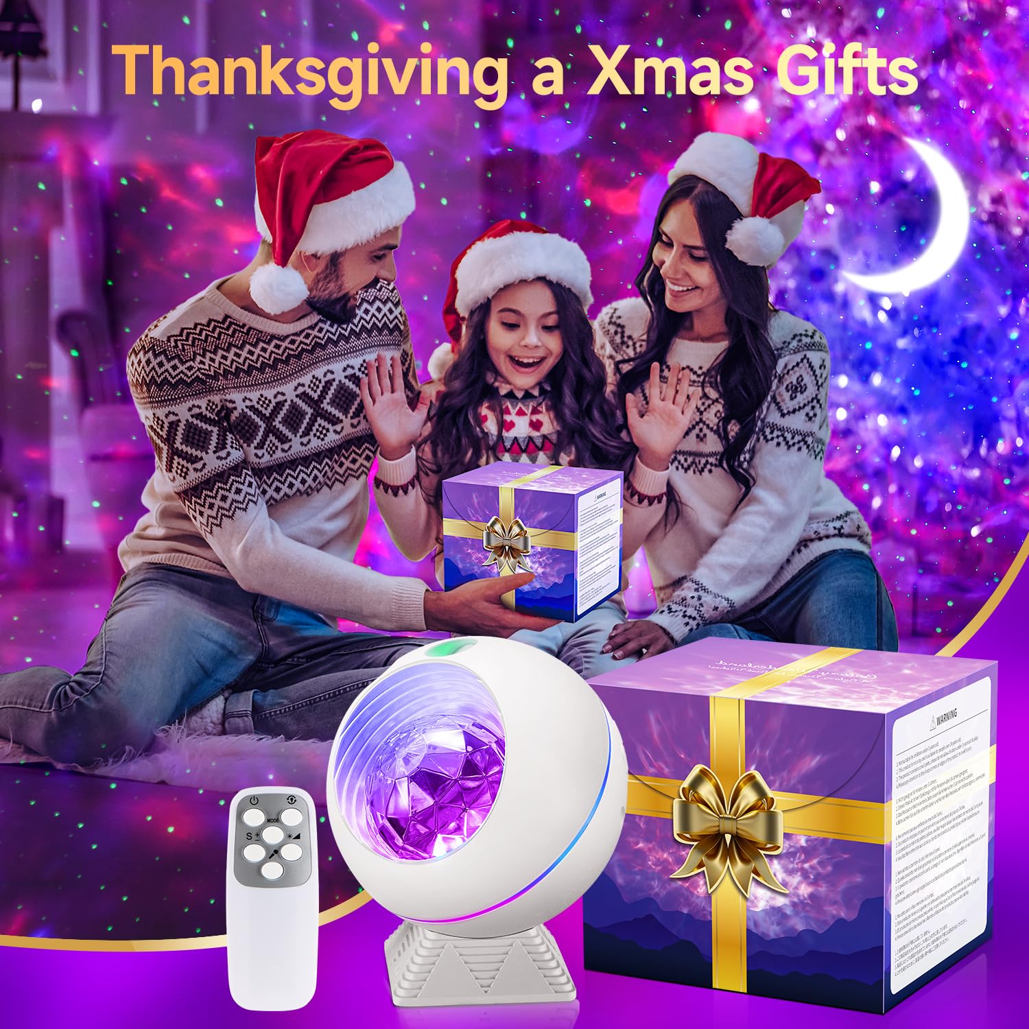 ?Gift Package & Birthday Gift?Stars+Moon 15 Colors/240 Lighting Modes Galaxy Projector Star Projector,Galaxy Lights For Bedroom,