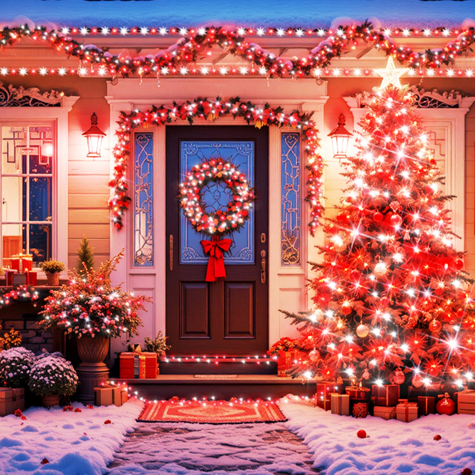 Xurisen 551Ft Christmas Lights, 1400 Led Super Long String Lights 8 Modes & Memory Timer Plug In Twinkle Fairy Lights Decor For Home Xmas Party Wedding