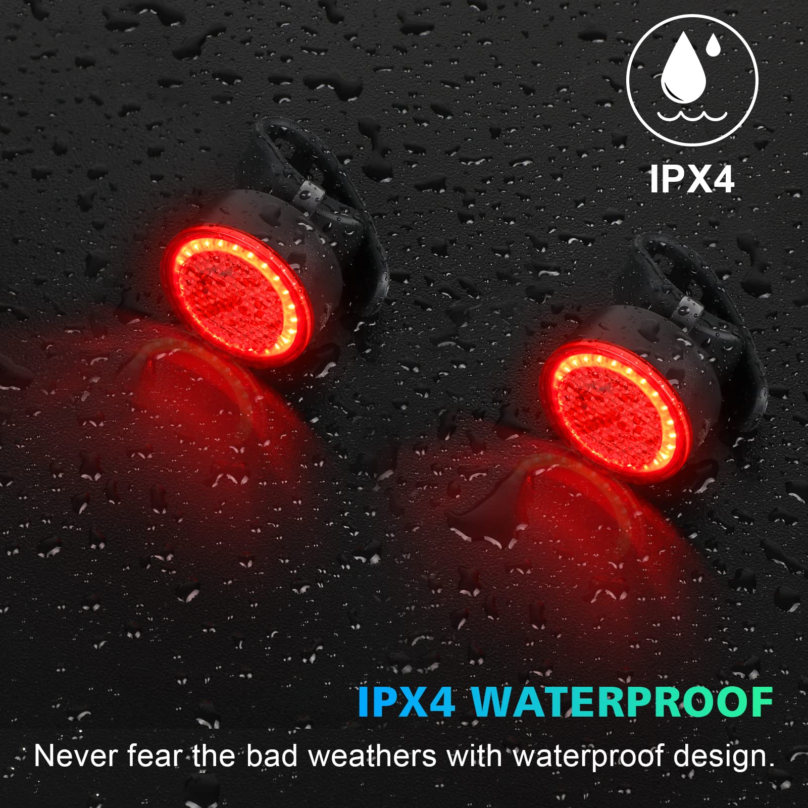 Ascher 2 Pack Usb Rechargeable Bike Taillights, Led Rear Bicycle Light, Cycling Safety Red Back Light With 4 Lighting Modes For Adults Kids Men Women Road Mountain