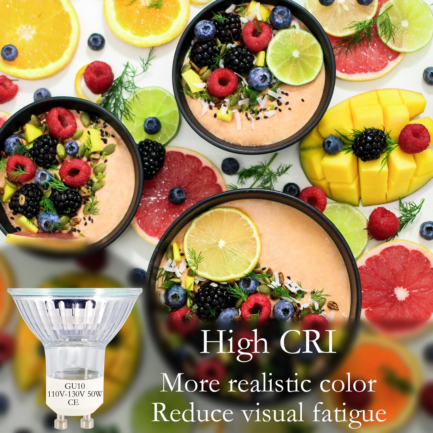 Gu10 Halogen Bulbs Wax Warmer Bulbs, Candle Warmer Bulb, Halogen Light Bulbs, 110-130V 50W Bulb Gu10 Mr16 2800K Warm White 2-Pac