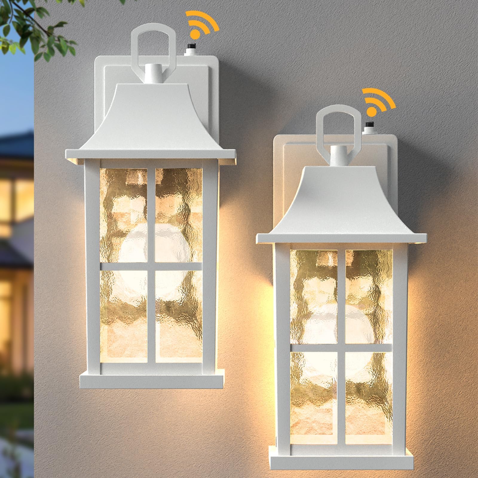 Lawyettle Modern Outdoor Wall Lights 2 Pack  Aluminium Dusk to Dawn Outdoor Lighting  Exterior Wall Lantern Waterproof Porch Light  Outside Light for House  Garage  Patio  White