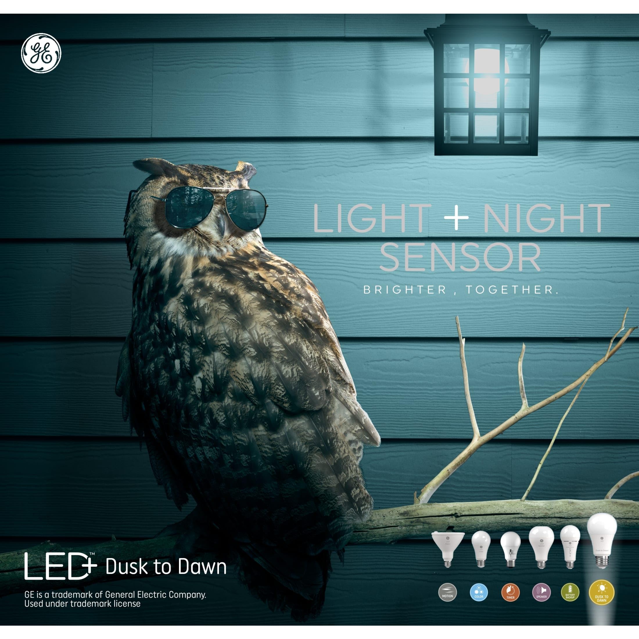 GE LED+ Light Bulbs, Daylight, Dusk-to-Dawn, Candelabra Base, 5W, 2-Pack, Model 93121491