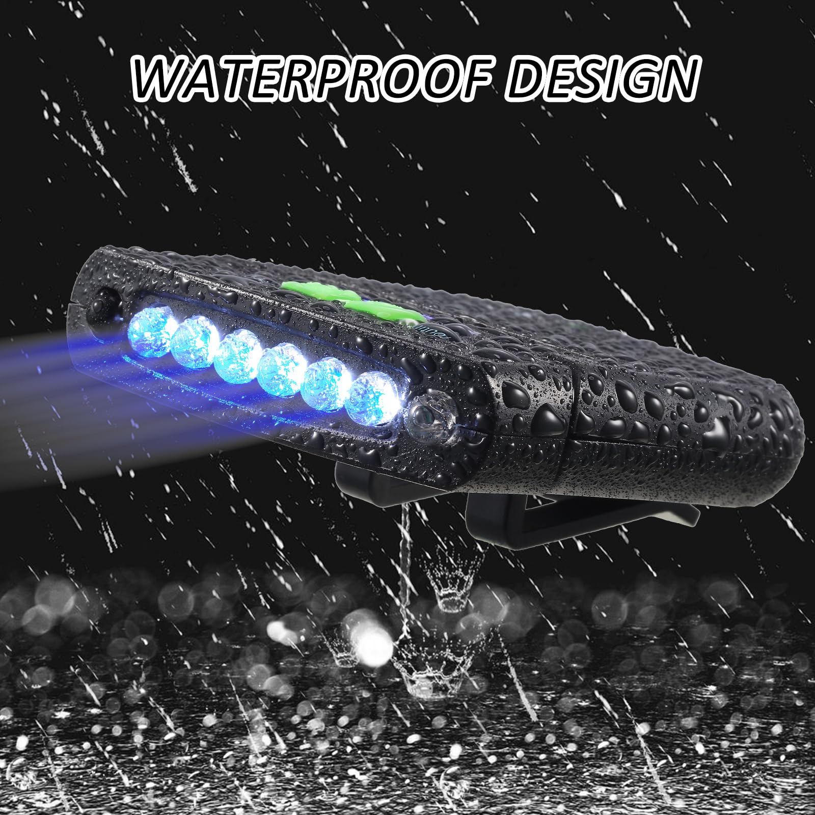 Mudder LED Clip-On Cap Lights, USB Rechargeable, Waterproof, Ultra Bright, Black/White, Model: Mudder-WERT891