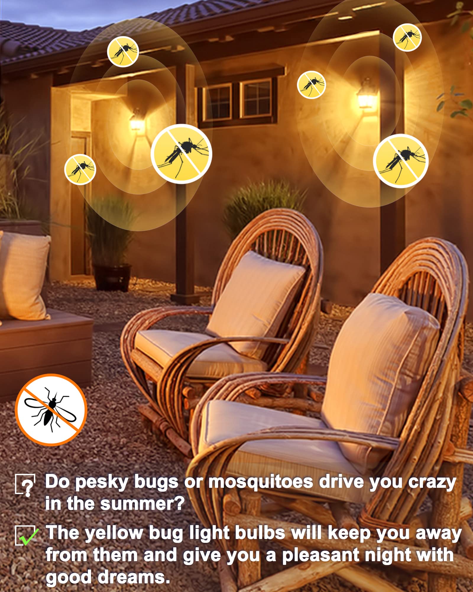 2 Pack Par30 Yellow Bug Light Bulb Outdoor, Amber Yellow 12W Led Bulb 100W Equivalent Bug Light For Outside 2000K, E26 Base Floo