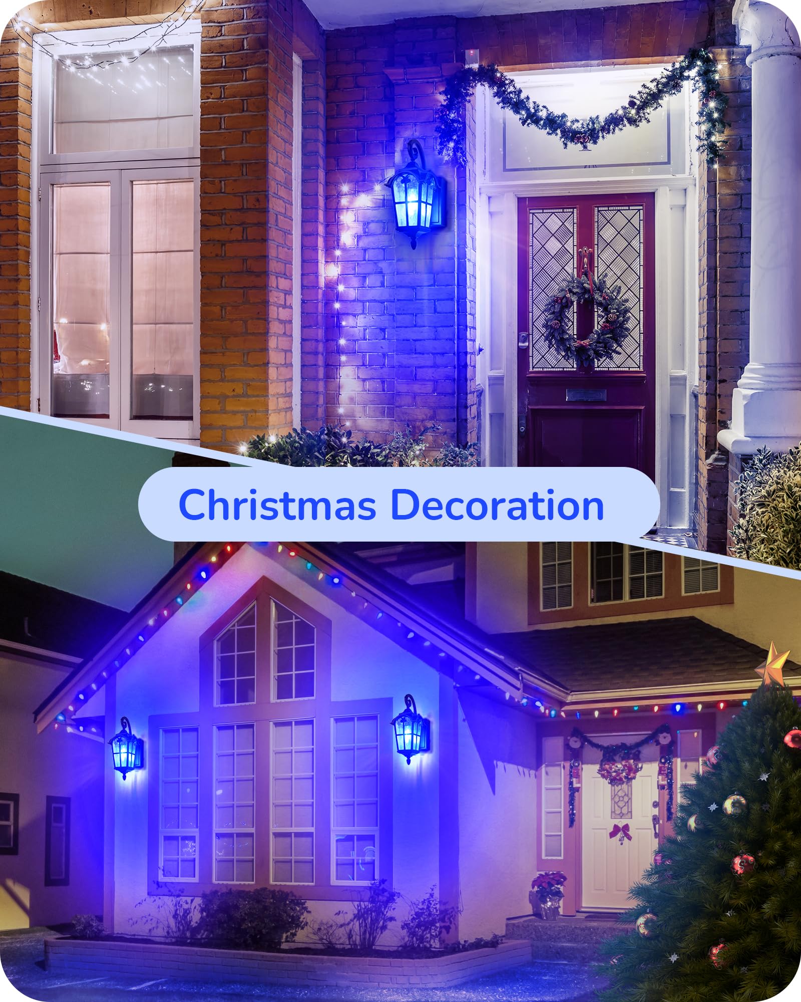 Edishine Dimmable Blue Led Light Bulb, 8W A19, Ul Listed, 4-Pack For Christmas & Party