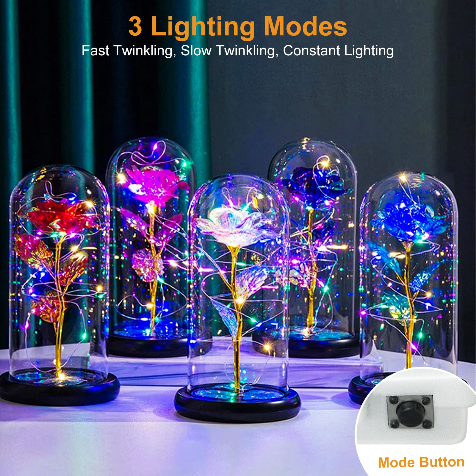 Btfarm 30 Pack Fairy Lights Battery Operated [3 Modes], 7Ft 20 Led Twinkle Lights String Lights Waterproof Bulk Small Mini Silver Wire For Mason Jars Vases Wedding Table Centerpiece, Multicolor