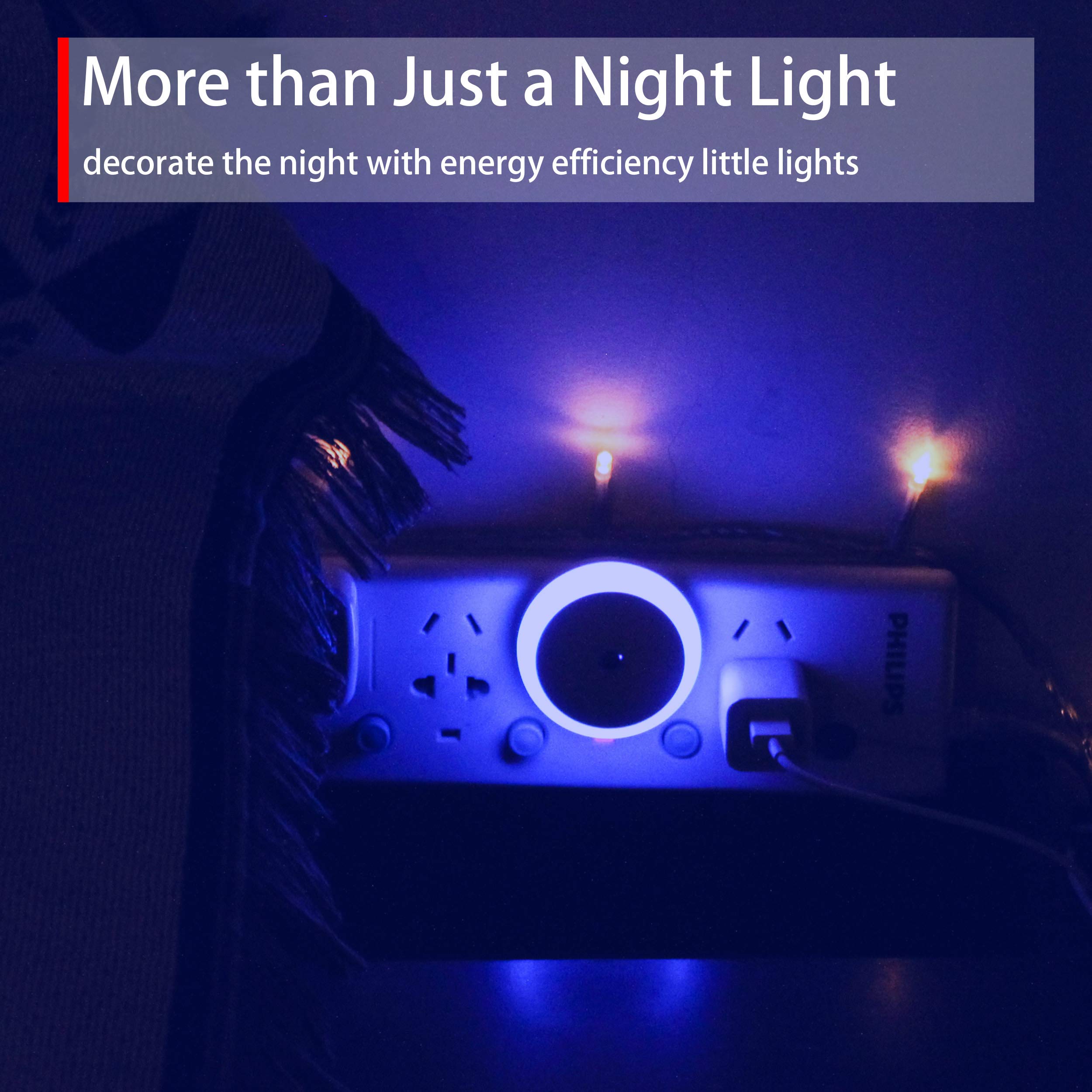 myCozyLite Blue Night Light Plug-in with Dusk to Dawn Sensor, Energy Efficient, 2 Pack, Model M1801