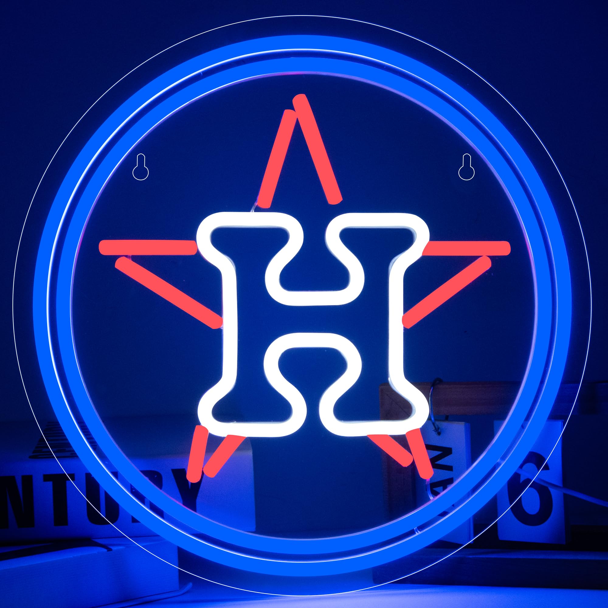 Baseball Neon Sign For Wall Decor Baseball Led Light Up Sign Basebal Wall Decor Sports Neon Lights For Club Garage Bedroom Man Cave Bar Sports Gifts For Men Teen Boys Fans Size 13.4 * 13.4 In(Xd139)