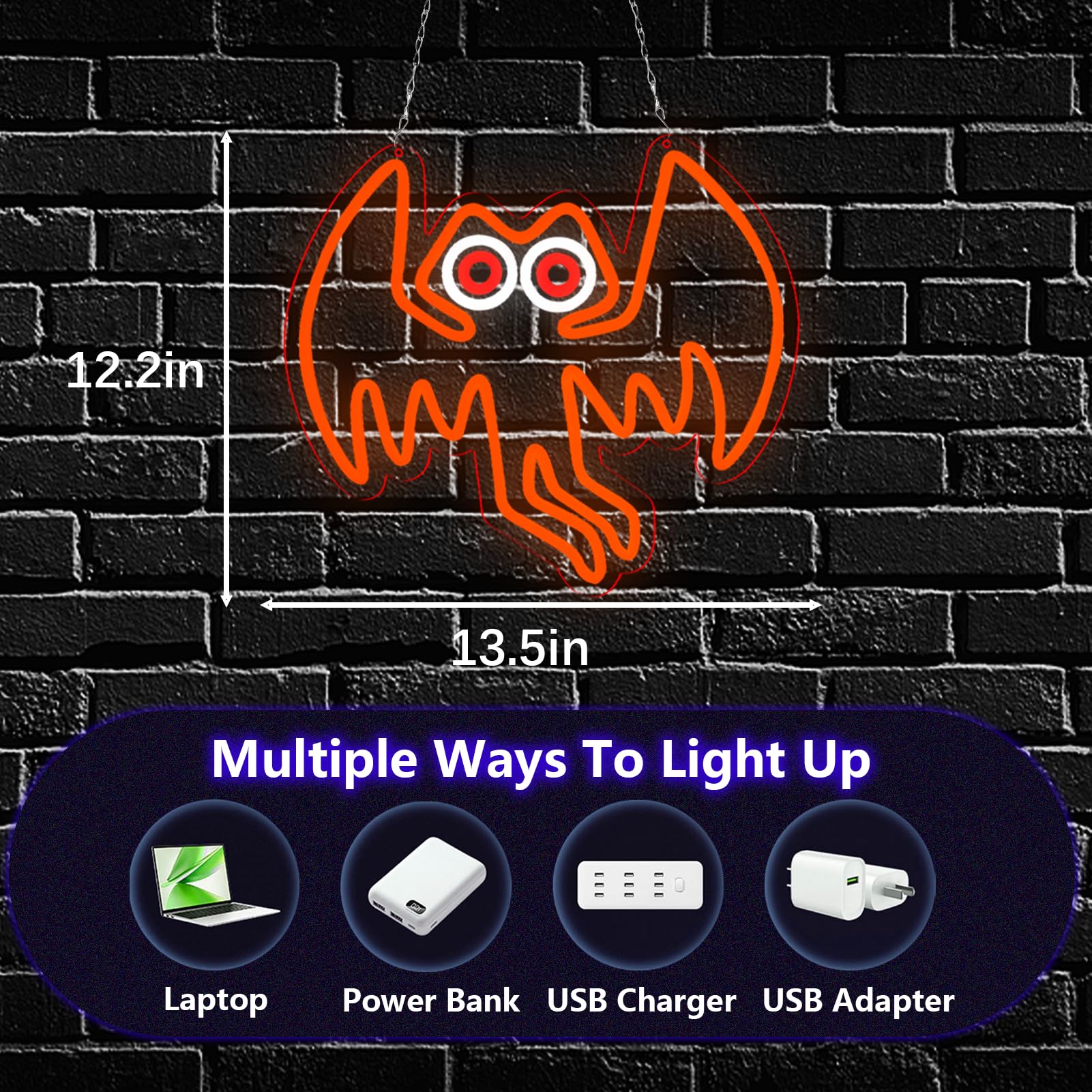 Qbanziou Mothman Neon Signs For Wall Decor