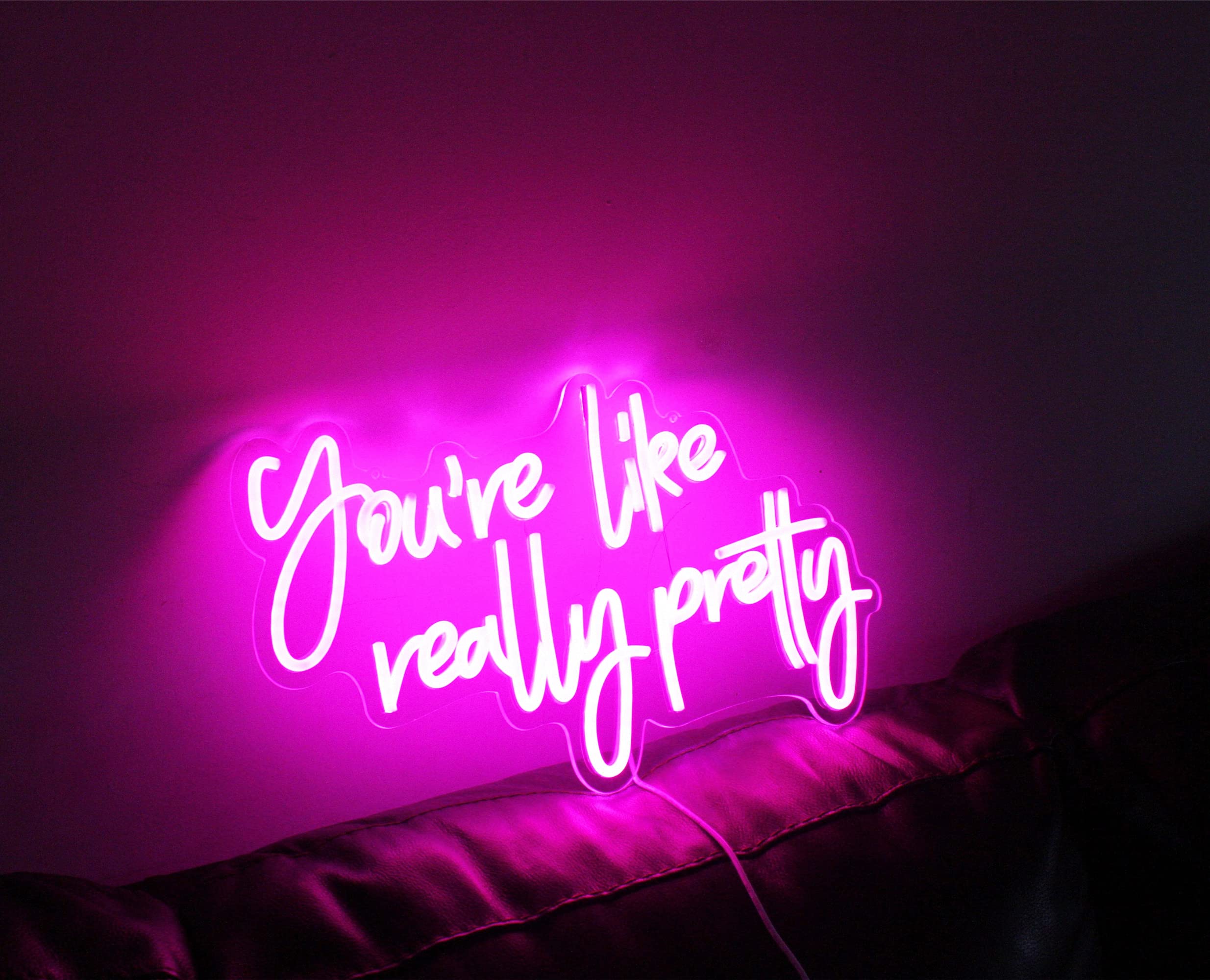 DAKABUKA Neon Sign - "You Are Like Really Pretty" LED Wall Decor, Pink, 16.9x10.6in, USB Power, Dimmable for Bedroom & B