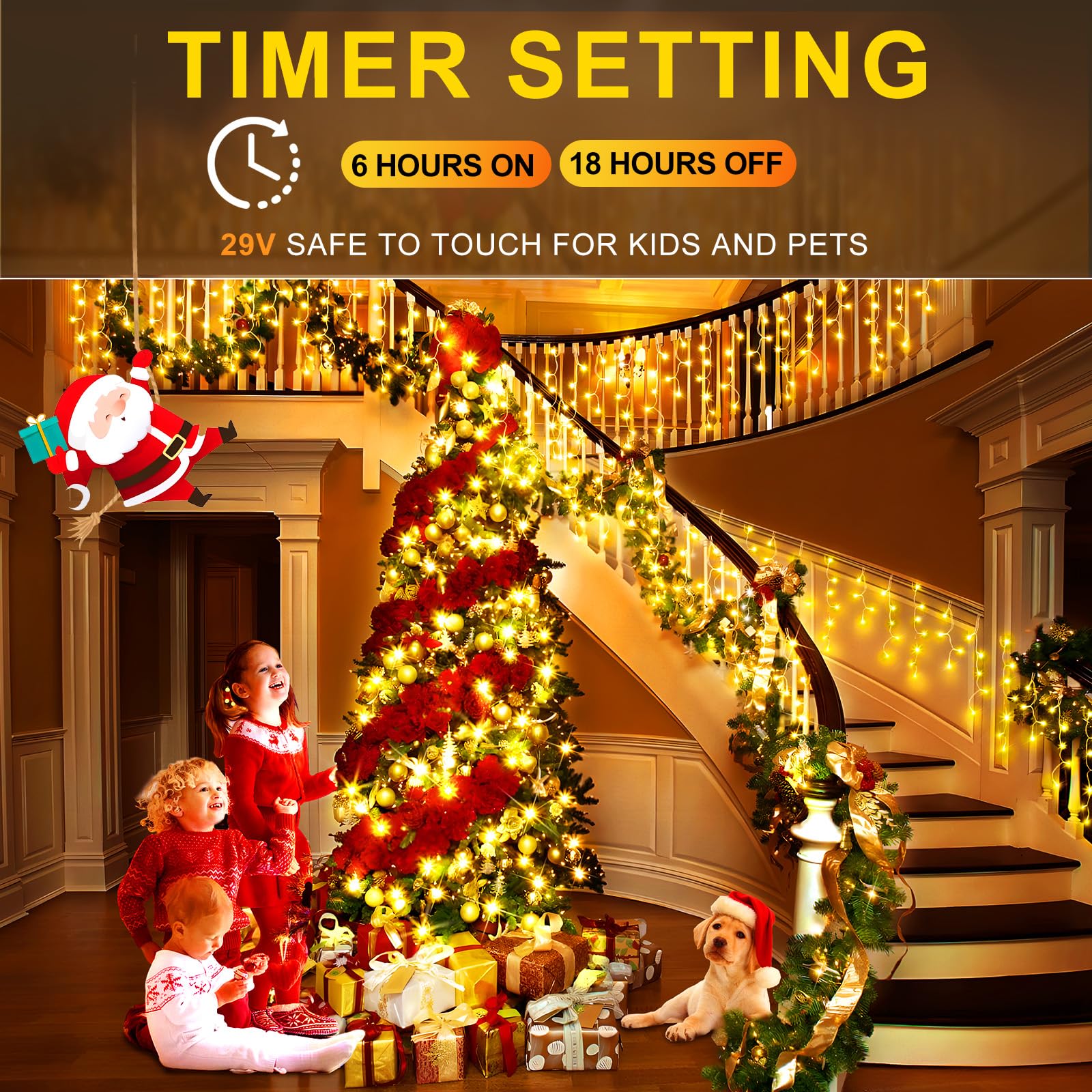 Christmas Lights Outdoor Decorations 1216 Led 99Ft 8 Modes Curtain Fairy String Light With 228 Drops, Clear Wire Led String Light Indoor Decor For Wedding Party Holiday Christmas Decoration Warm White