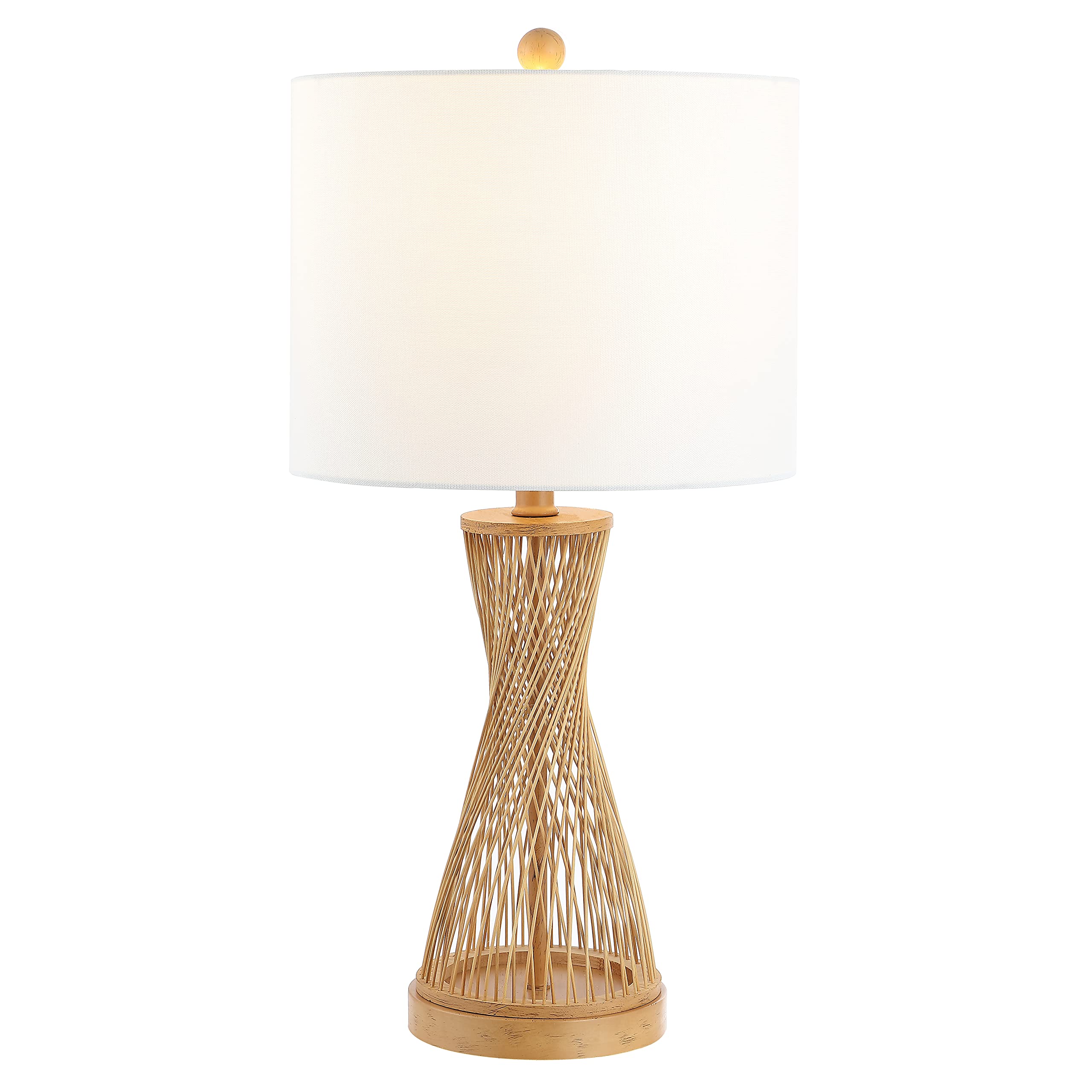 SAFAVIEH Lighting Collection Magnus Coastal Farmhouse Bamboo Natural 26-inch Bedroom Living Room Home Office Desk Nightstand Tab
