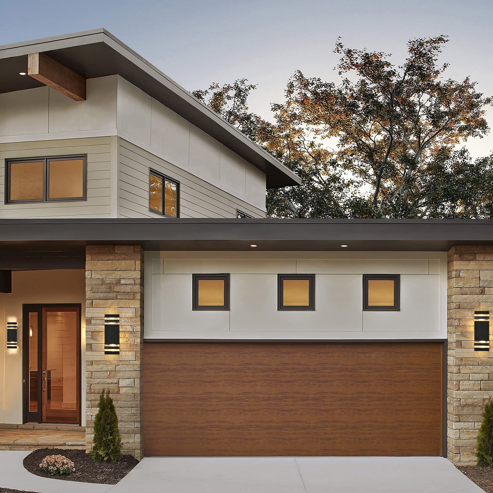 Tewei 14W Led Outdoor Wall Mount Light, Ip65 Waterproof, 3000K Warm White, Jet Black