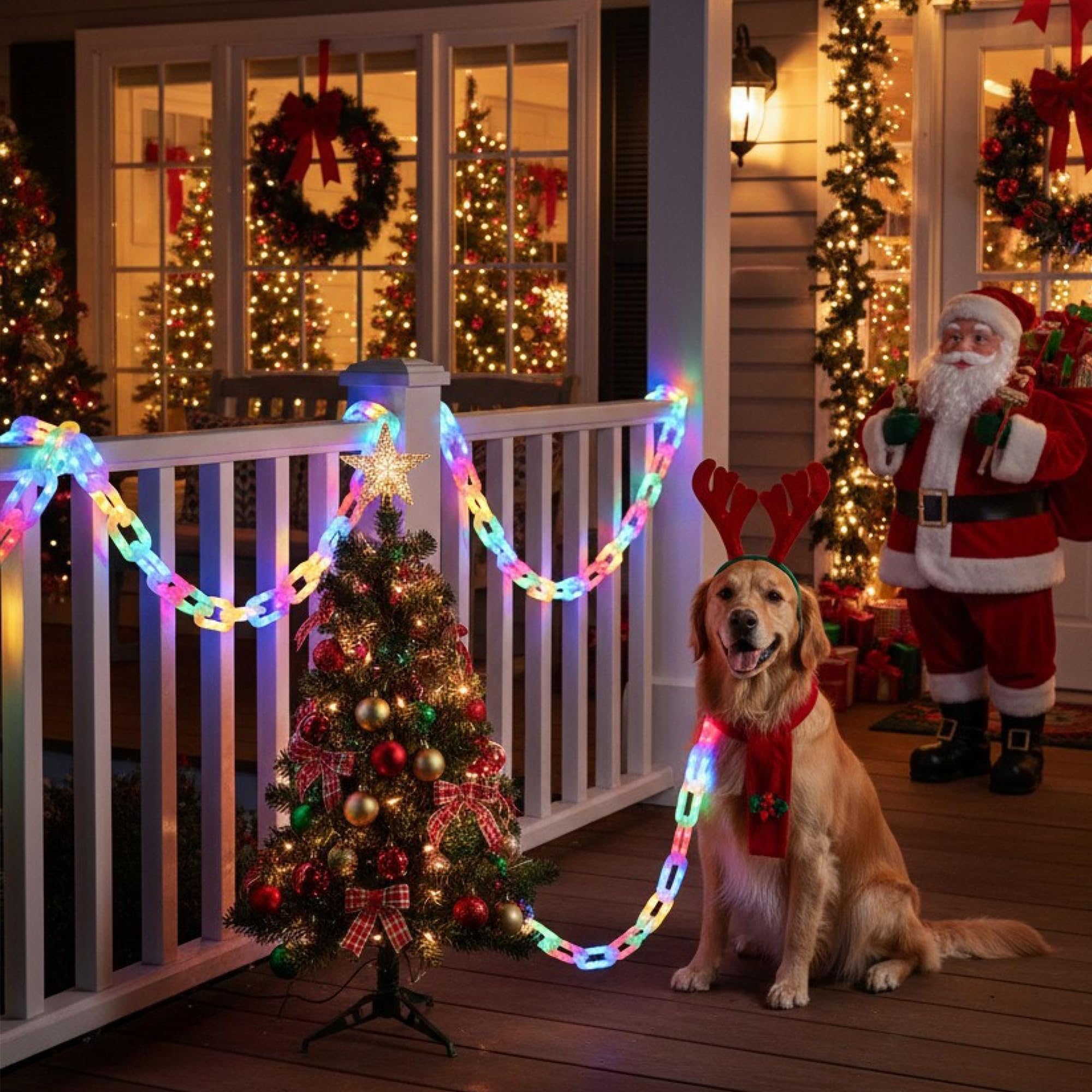 Solar Halloween Decorations Outdoor String Lights - 10 Ft 160 Led Plastic Chain String Lights With Waterproof  8 Lighting Modes And Timer Function Us protected design Product (Multicolor)