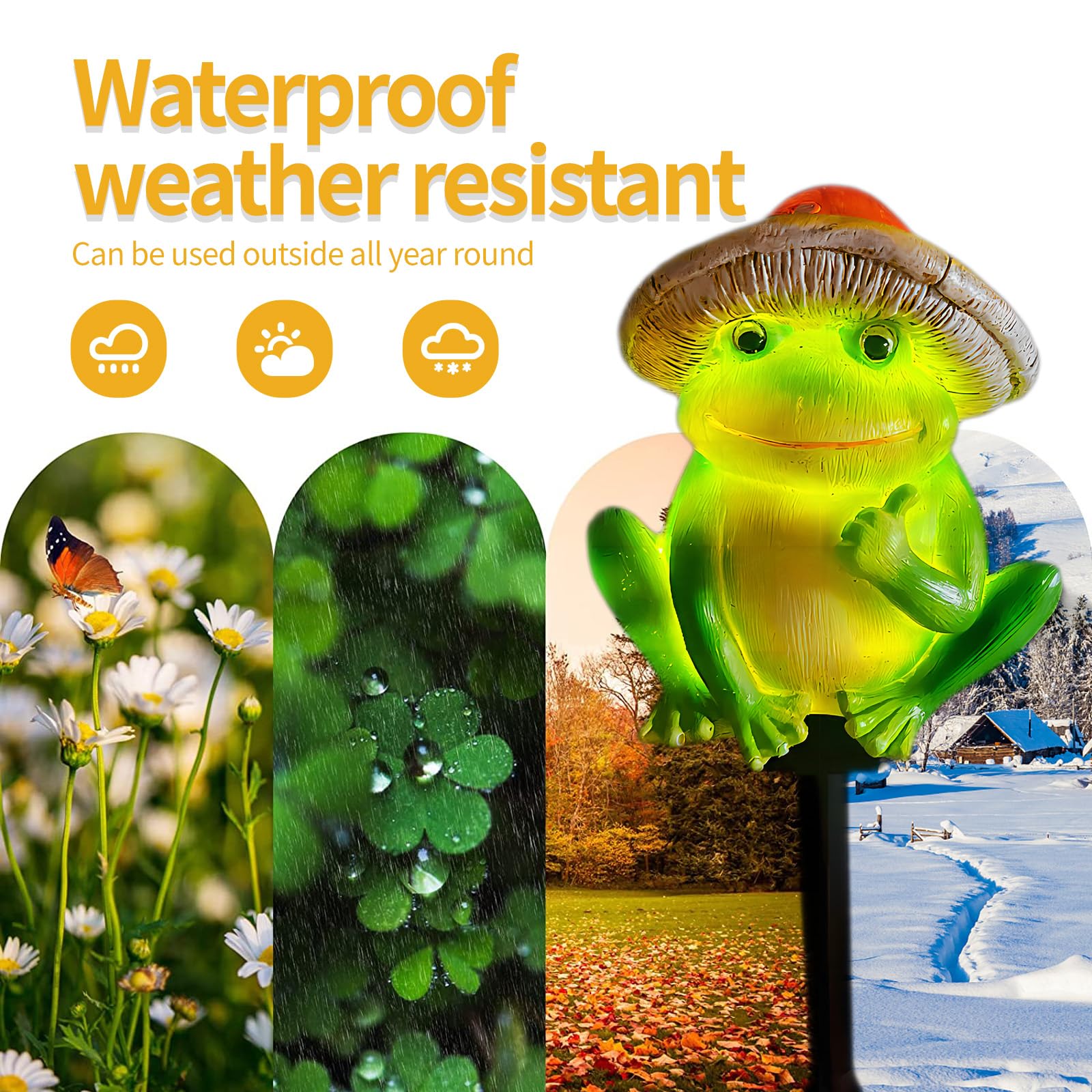 Qh & Garden Frog Solar Lights - Waterproof Frog Figurines For Outdoor Garden Decor  Perfect Statues Gifts For Mom - Solar Power Led Light For Garden  Lawn  Patio  Pathway