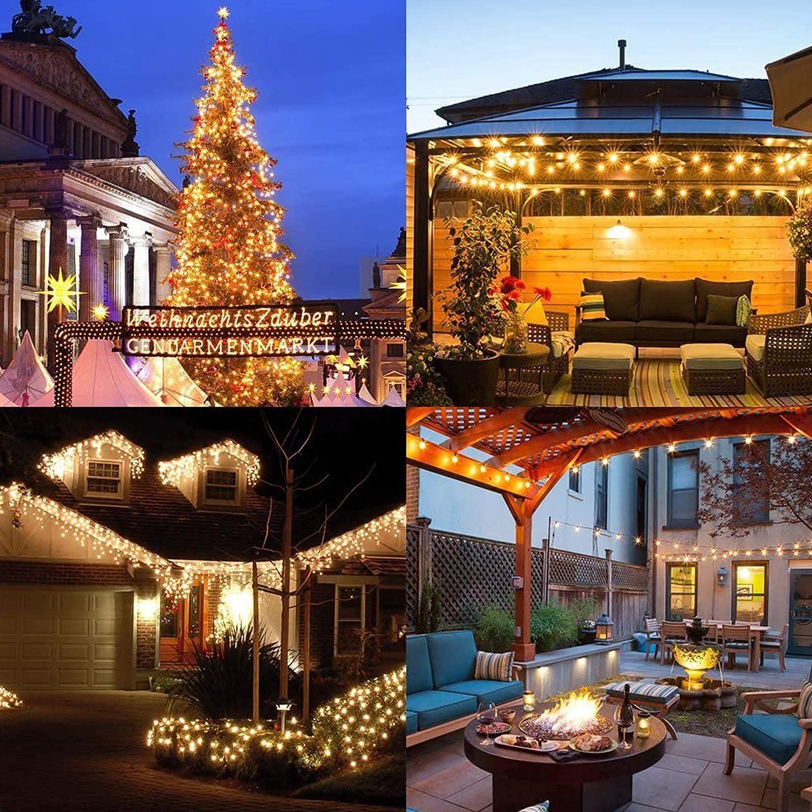 Globe String Lights, CMYK 20 Ft 30 Crystal Balls Waterproof LED Fairy Lights, Outdoor Starry Lights Solar Powered String Lights,