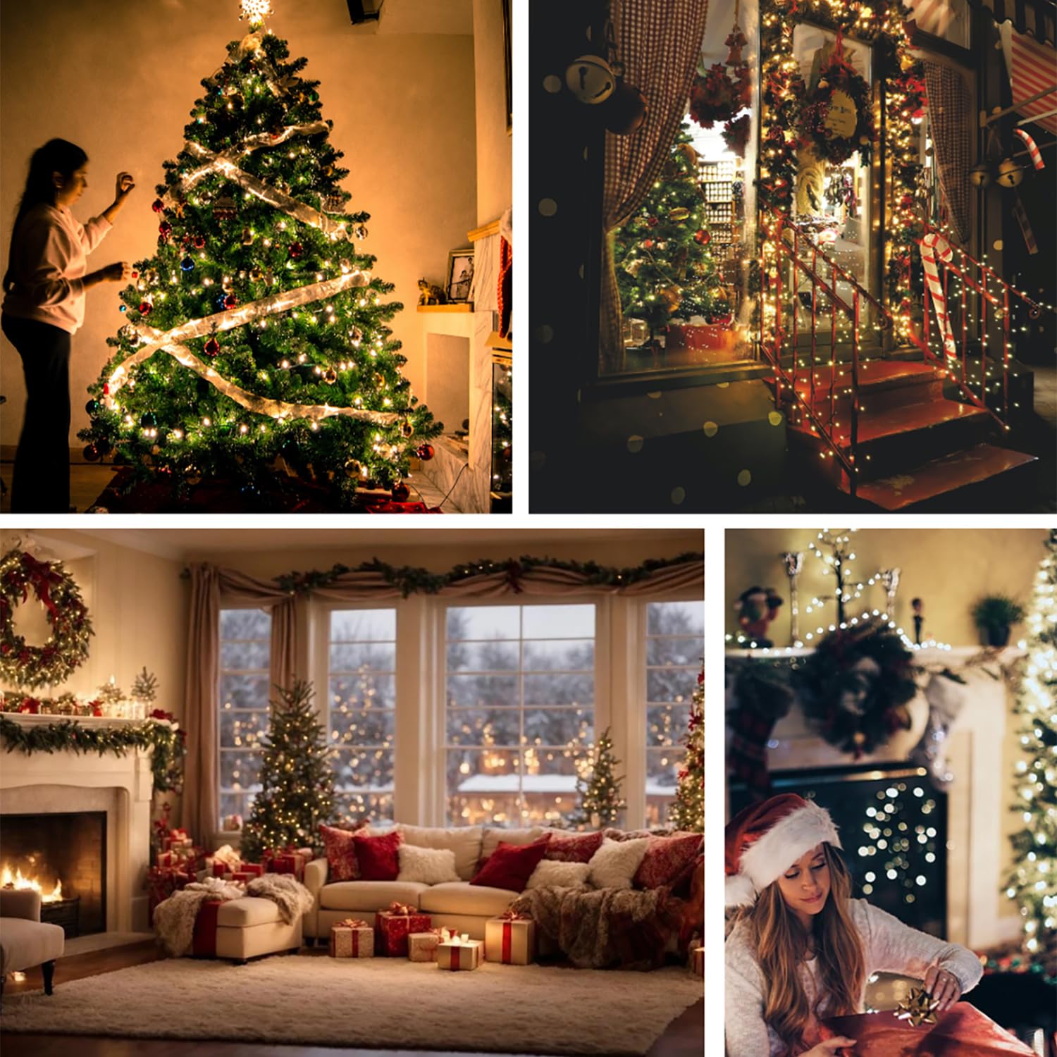 Broulove Christmas Lights Outdoor 50 Count, 25 Ft Christmas Lights Outdoor Indoor, Commercial Grade, Heavy Duty Green Wire, Warm White Light, 6 Inches Spacing