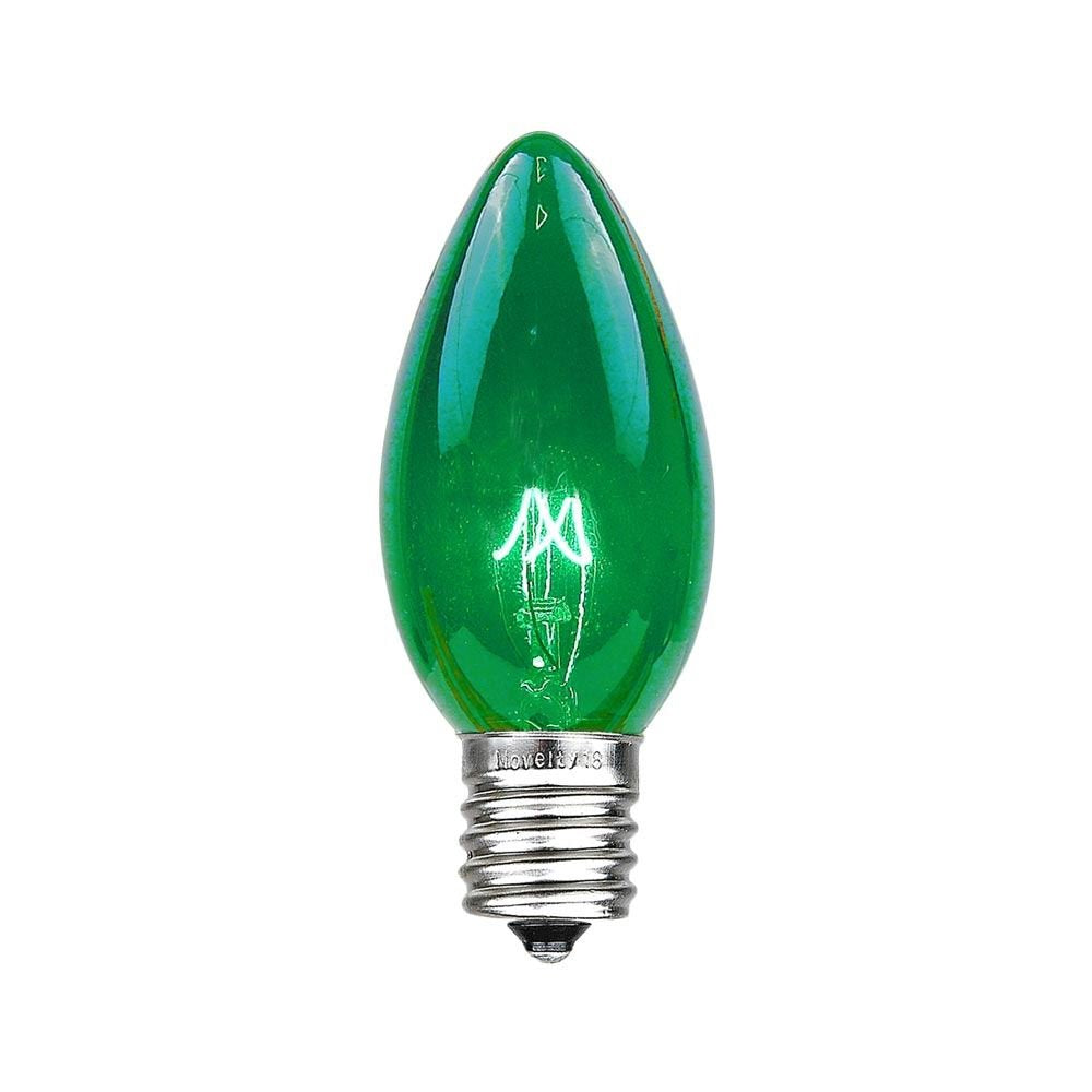Novelty Lights Incandescent Christmas Replacement Bulbs - C9/E17, 7 Watt, Green, 25 Count, Indoor/Outdoor