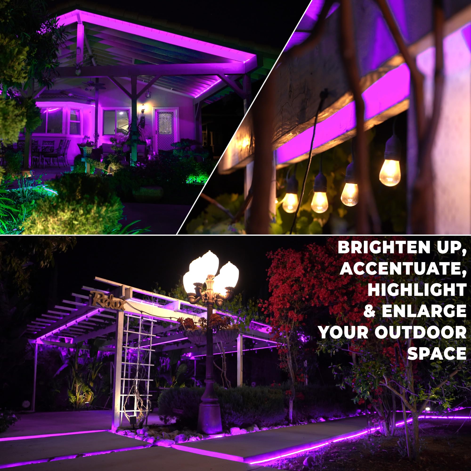 WYZworks LED Rope Lights, 25ft, Purple, Waterproof, Flexible Tube, ETL Certified, Model LED-ROPE-PURP-25FT