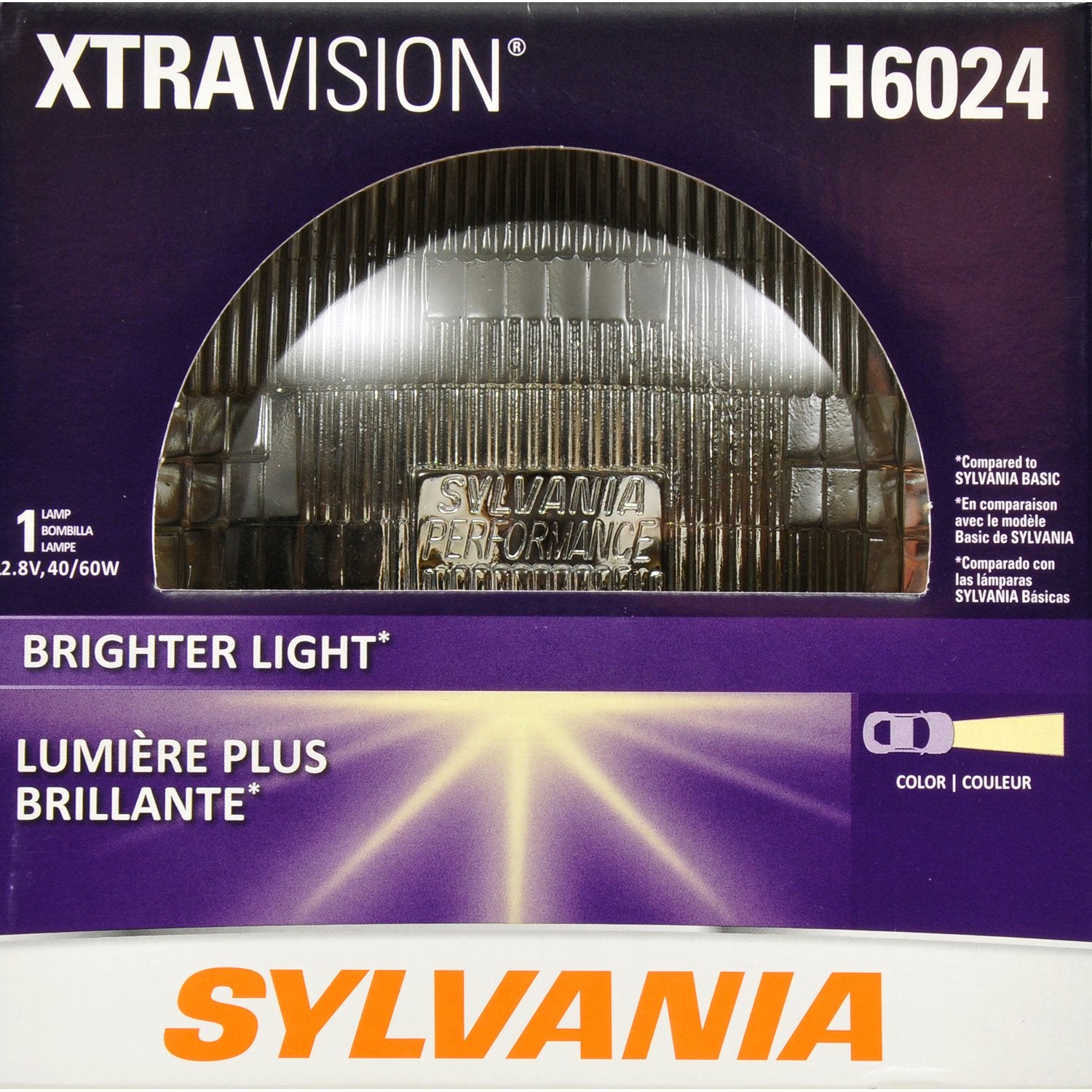 SYLVANIA - H6024 XtraVision (7 inch Round) Sealed Beam Headlight - Halogen Headlight Replacement PAR56 Delivers More Downroad Vi