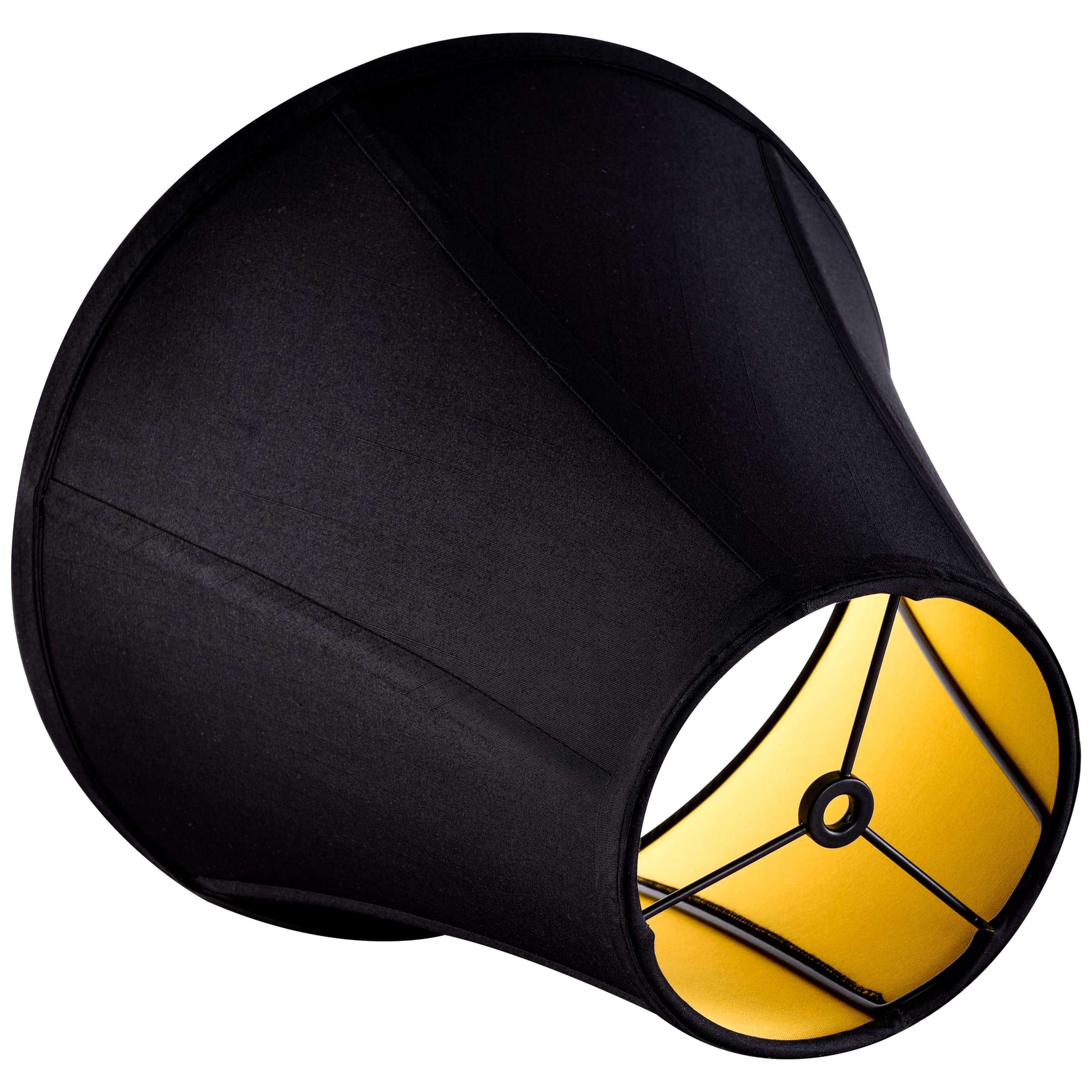 Go&So Black Bell Lamp Shade 6'' Top X 13'' Bottom X 10.6'' High (Spider) Traditional Table & Floor Lamp Shade - Side Ribbing Han