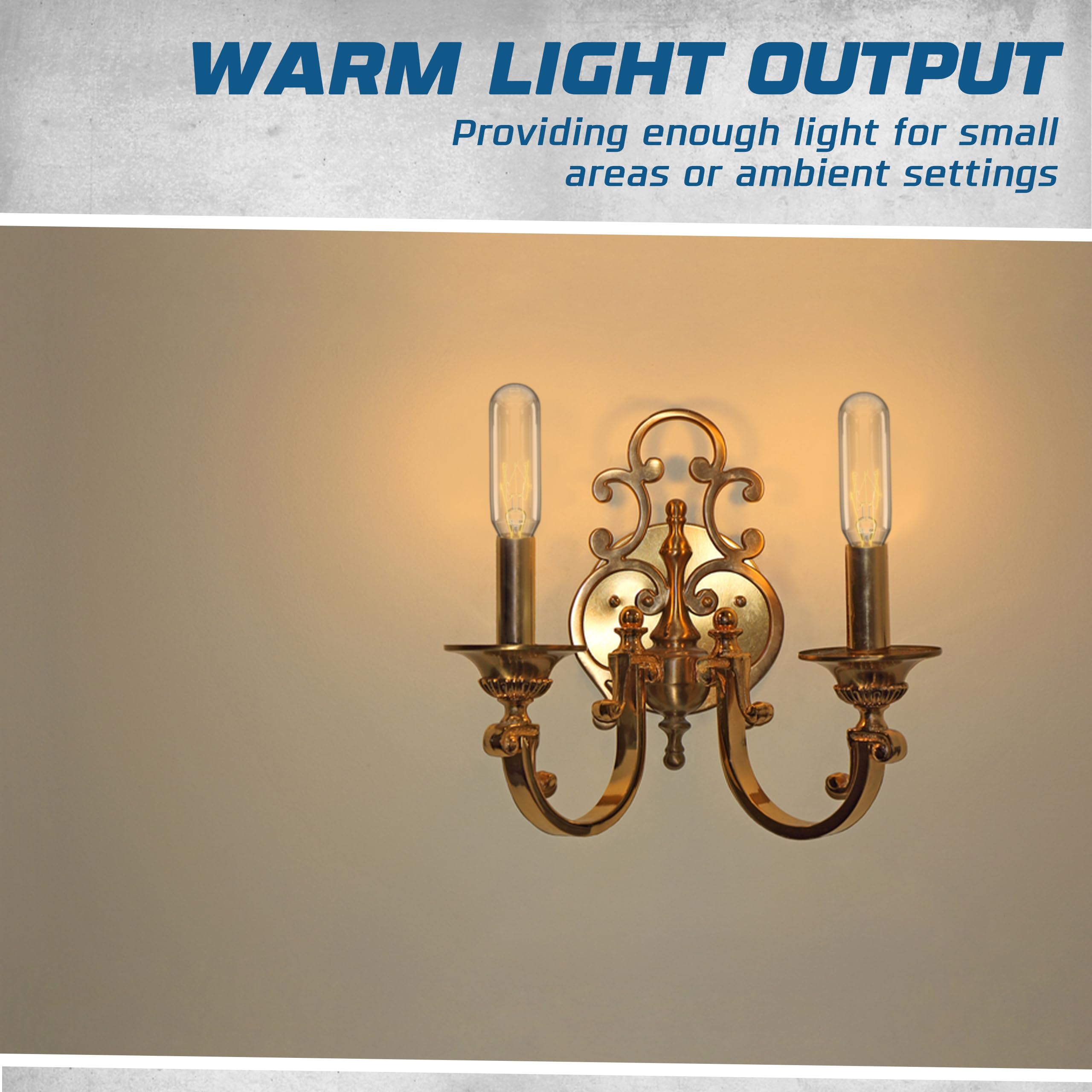 Ohbulbs 12 Pack - T6 Tubular Light Bulb - Clear 25 Watt - E12 Candelabra Base Dimmable - Warm White Light 180 Lumens E12 Candelabra Base