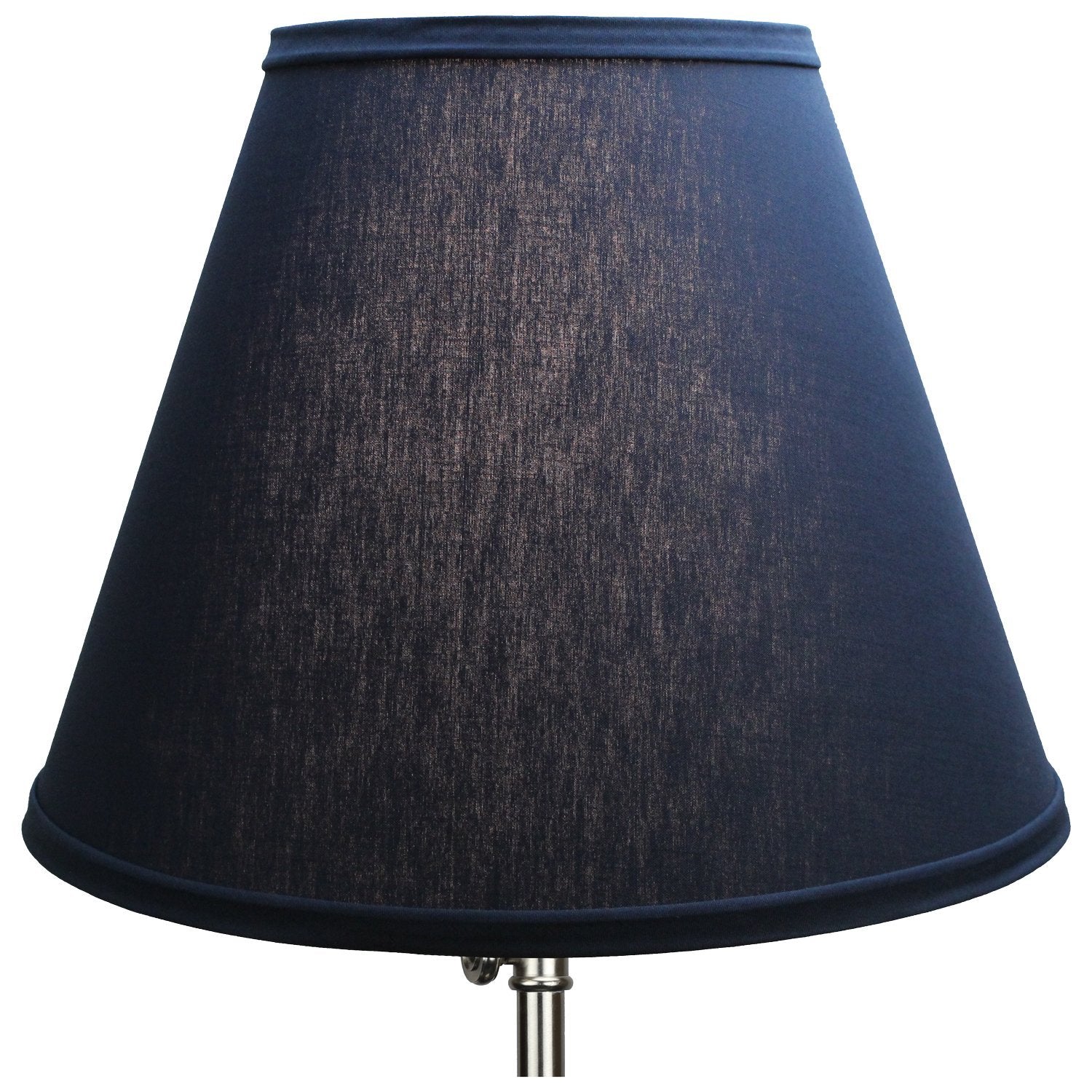FenchelShades.com Lampshade, Navy Blue Fabric, 7" Top x 14" Bottom x 11" Slant Height, Washer (Spider) Attachment, Model 7-14