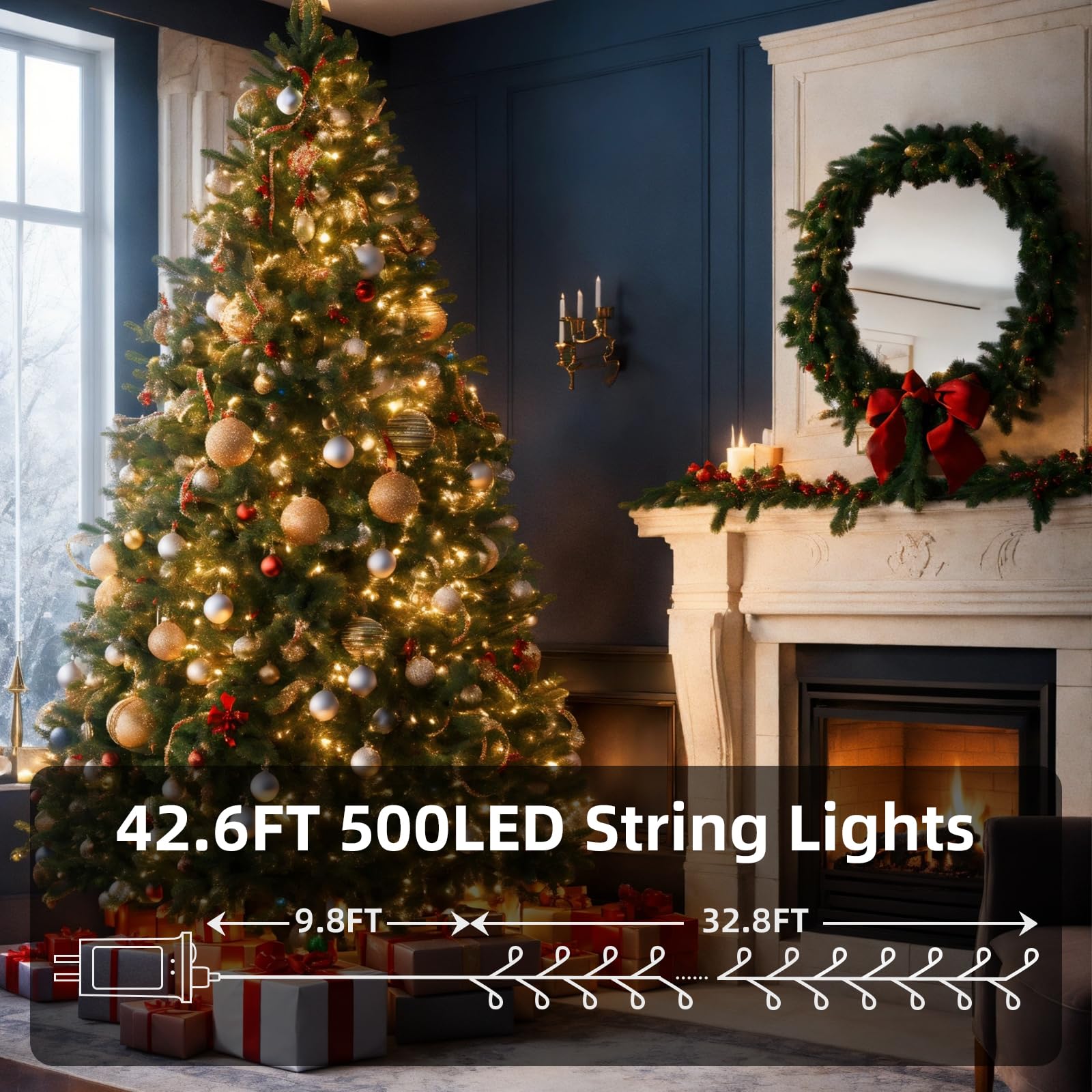 Dailyart Fairy Lights Plug In 500 Led Fairy Lights With Remote 42Ft Fairy Lights With Timer Waterproof Fairy Lights For Bedroom Wreath Party Window Wedding Decoration Warm White Green Wire