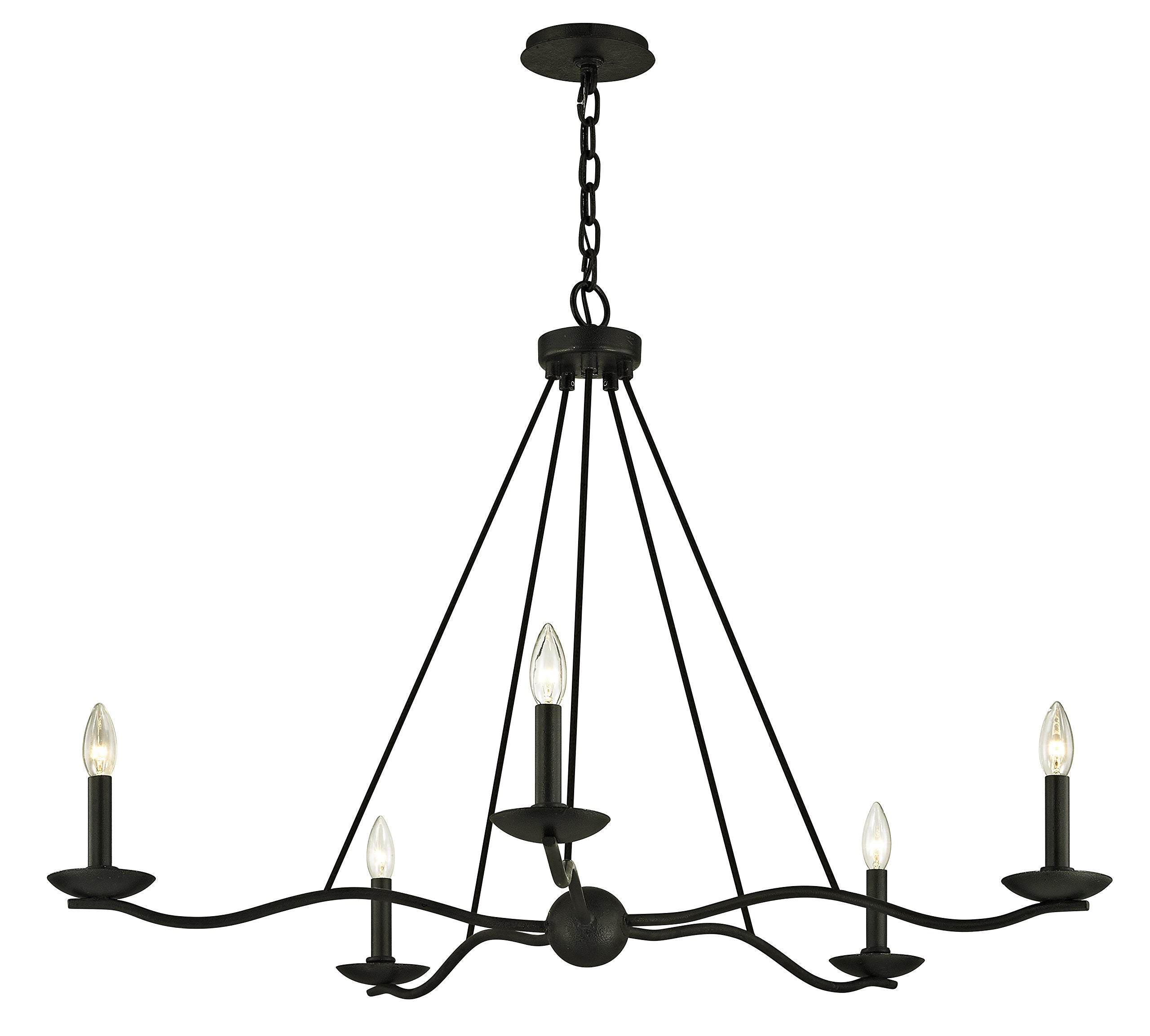 Troy Lighting F6305 Sawyer Five Light Chandelier, Forged Iron