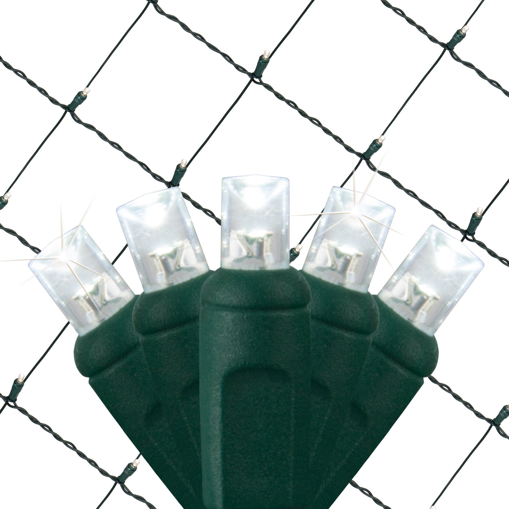 Wintergreen Lighting LED Cool White Twinkle Net Lights Outdoor LED Holiday Lights Net, Outdoor Decorative Lights Christmas Net Lights, Set of 100 (4 x 6 ft, 5mm Lights, Pure White Twinkle)