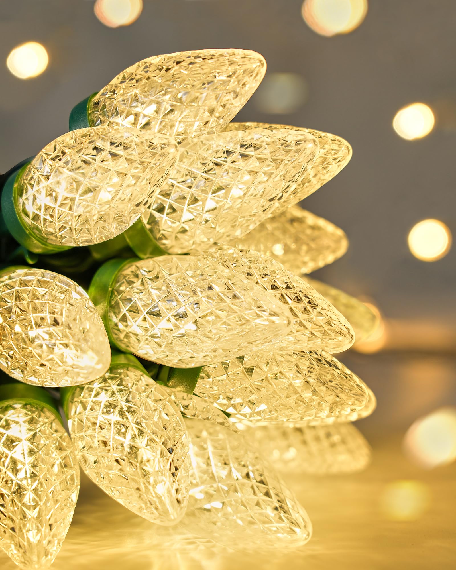 Suraielec Warm White Christmas Lights Outdoor, 68 Ft 100 Led C9 Christmas Lights, Extendable String Lights For Christmas Tree Ho