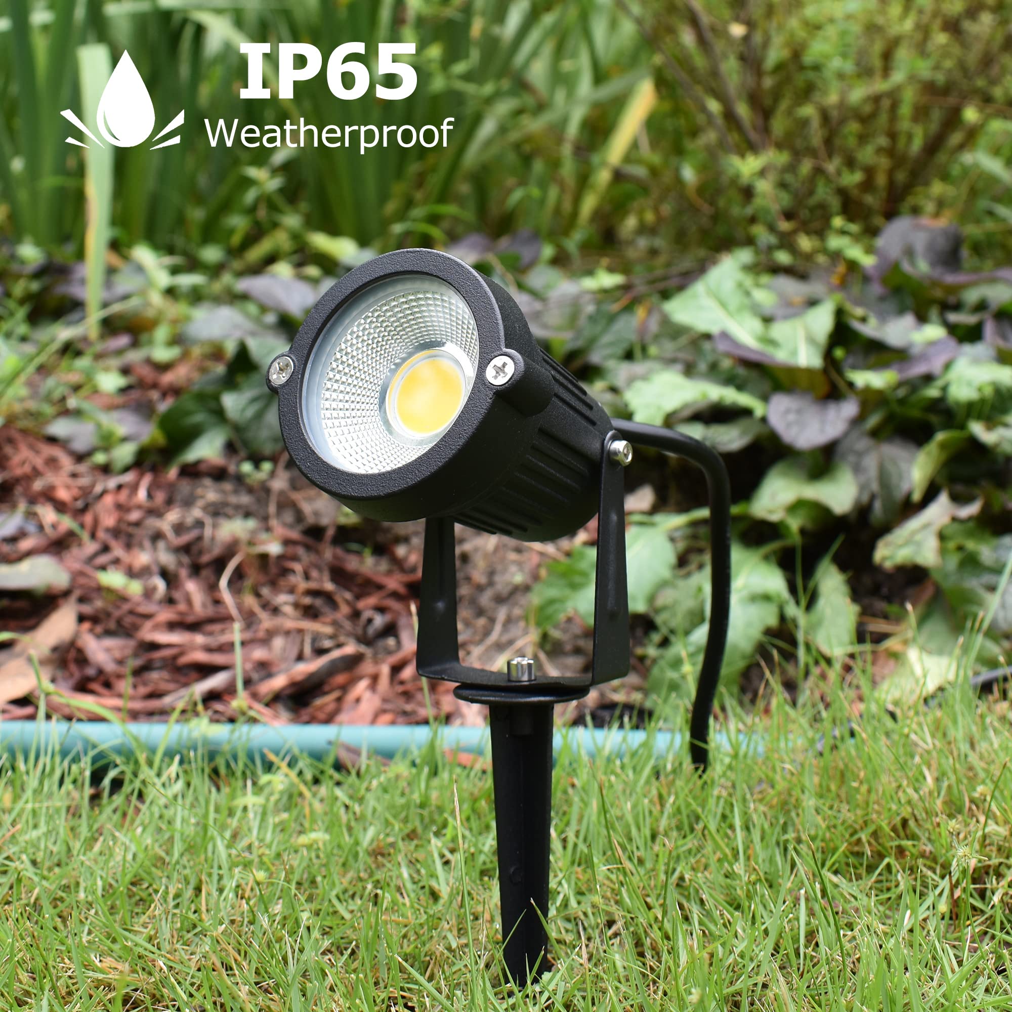J.LUMI LED Landscape Spotlights 5W 3000K Warm Black Metal 2 Pack GSS60052