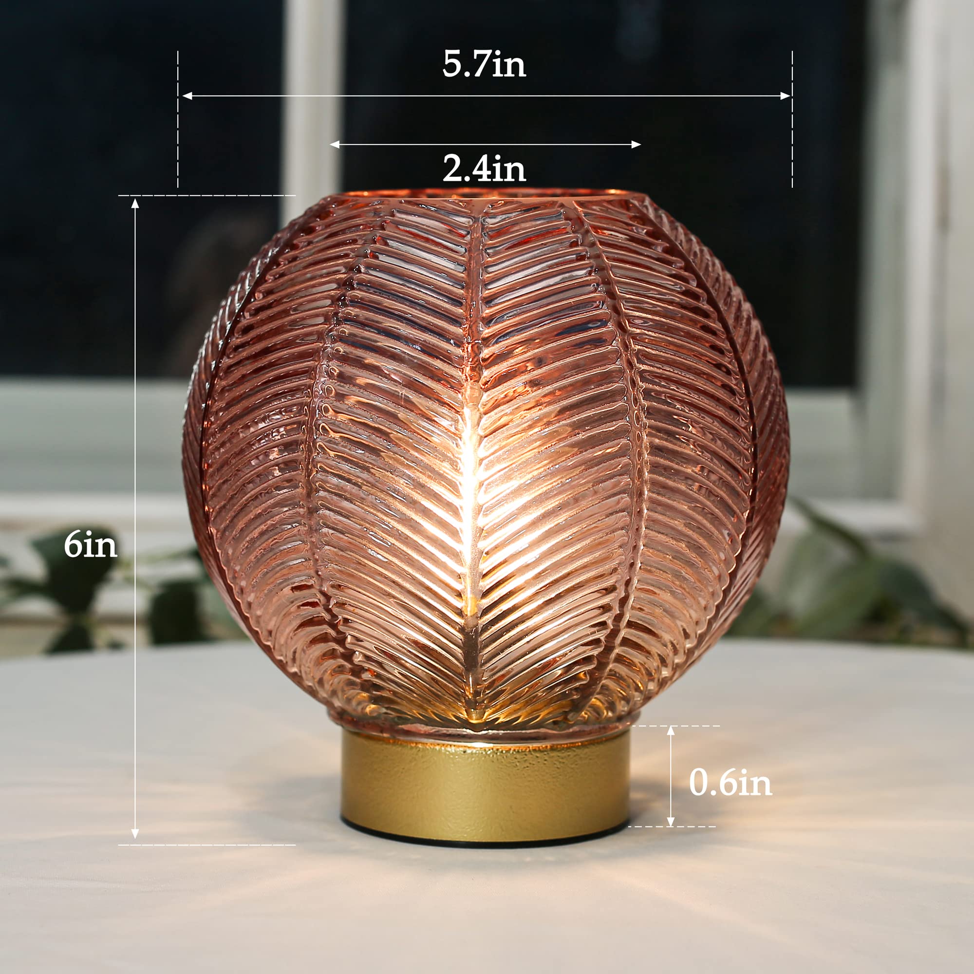 Lusharbor Battery Powered Lamp, Cordless Table Lamps Battery Operated Lamp For Bedside Nightstand, Small Lamps For Living Room D