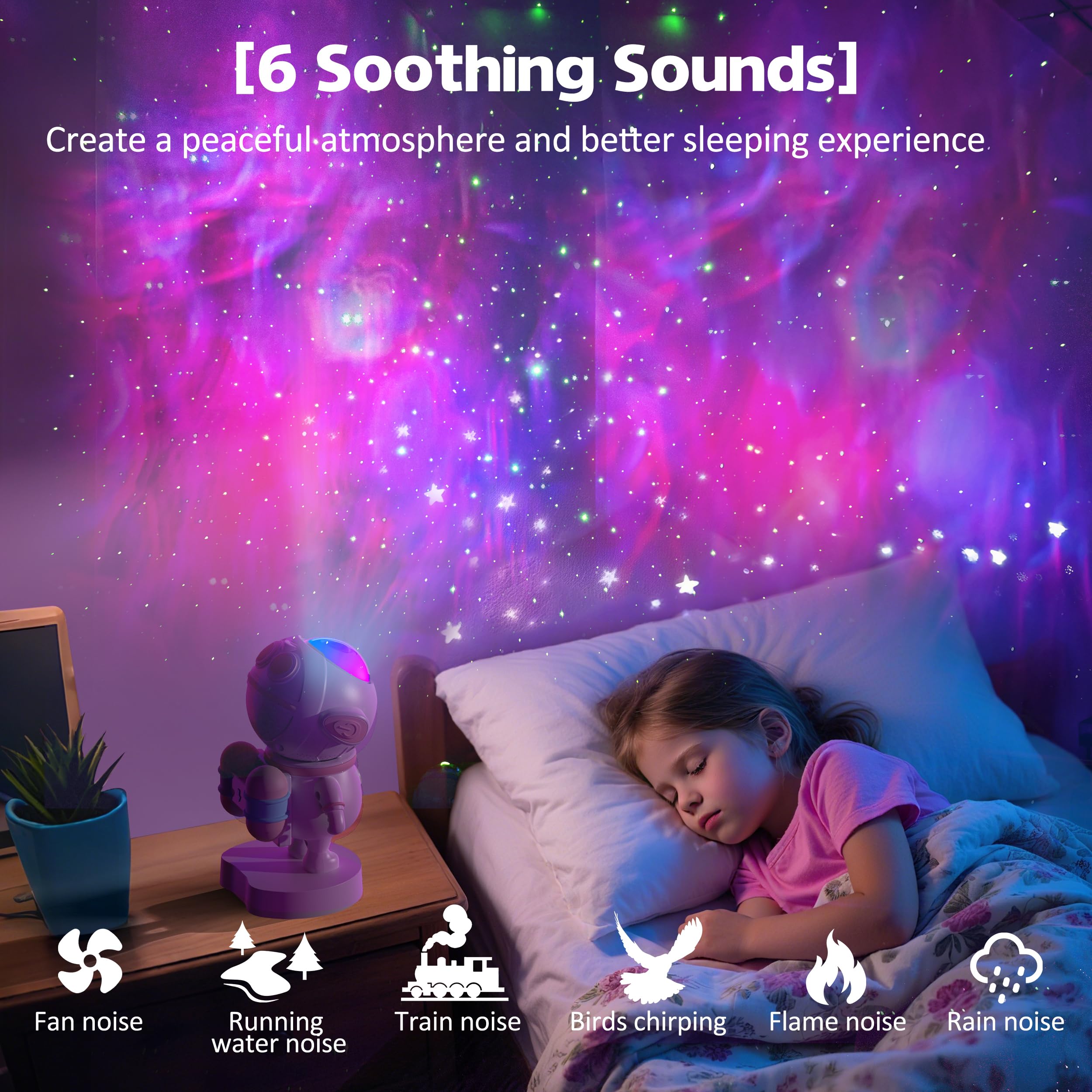 Apollo Star Galaxy Projector Night Light With 16 Light Effects  Nebula Ceiling Led Lamp For Bedroom And Room Decor  For Parties&Christmas &Birthday& Kids Gifts (Pink)
