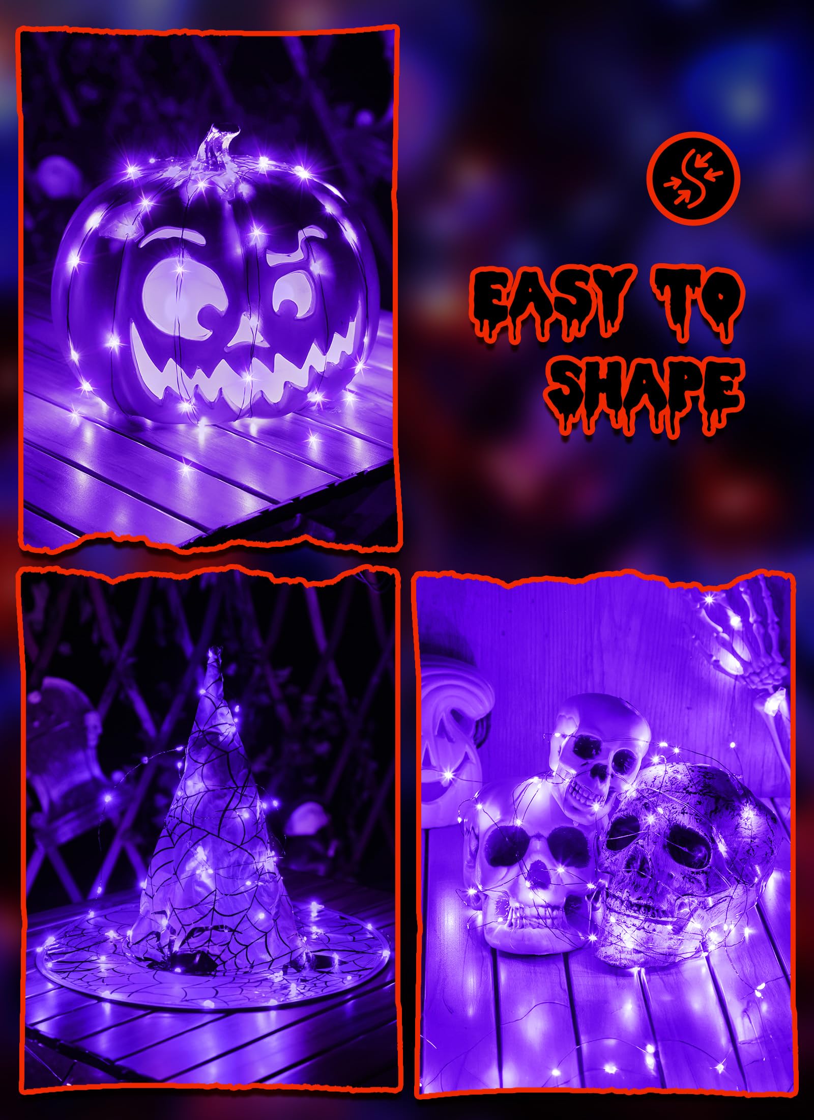Minetom 5 Pack Fairy Lights, 7ft 20 LED String Lights, Battery Operated, Waterproof, Purple