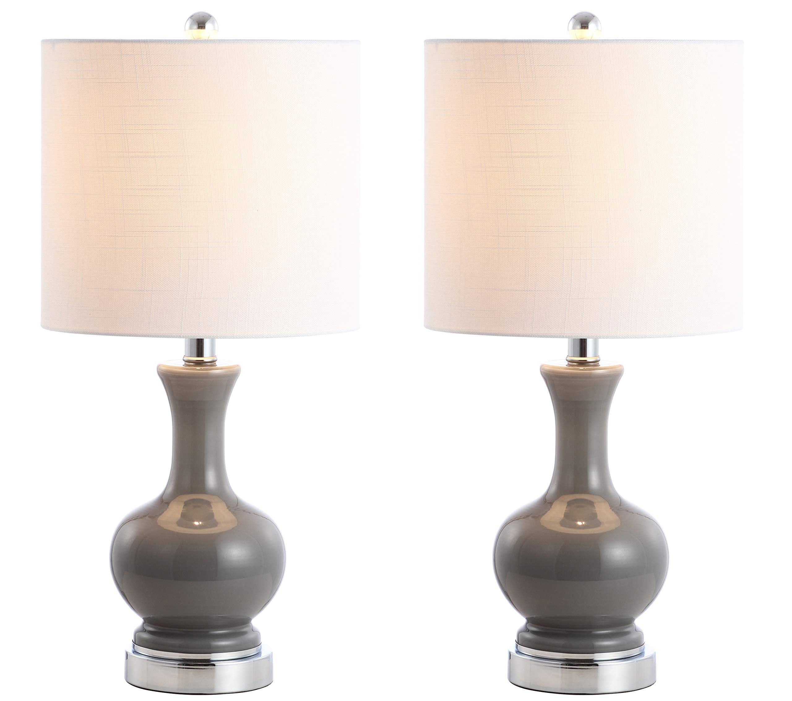 JONATHAN Y JYL4033B-SET2 Set of 2 Table Lamps Cox 22'' Metal/Glass LED Table Lamp Contemporary Bedside Desk Nightstand Lamp for 