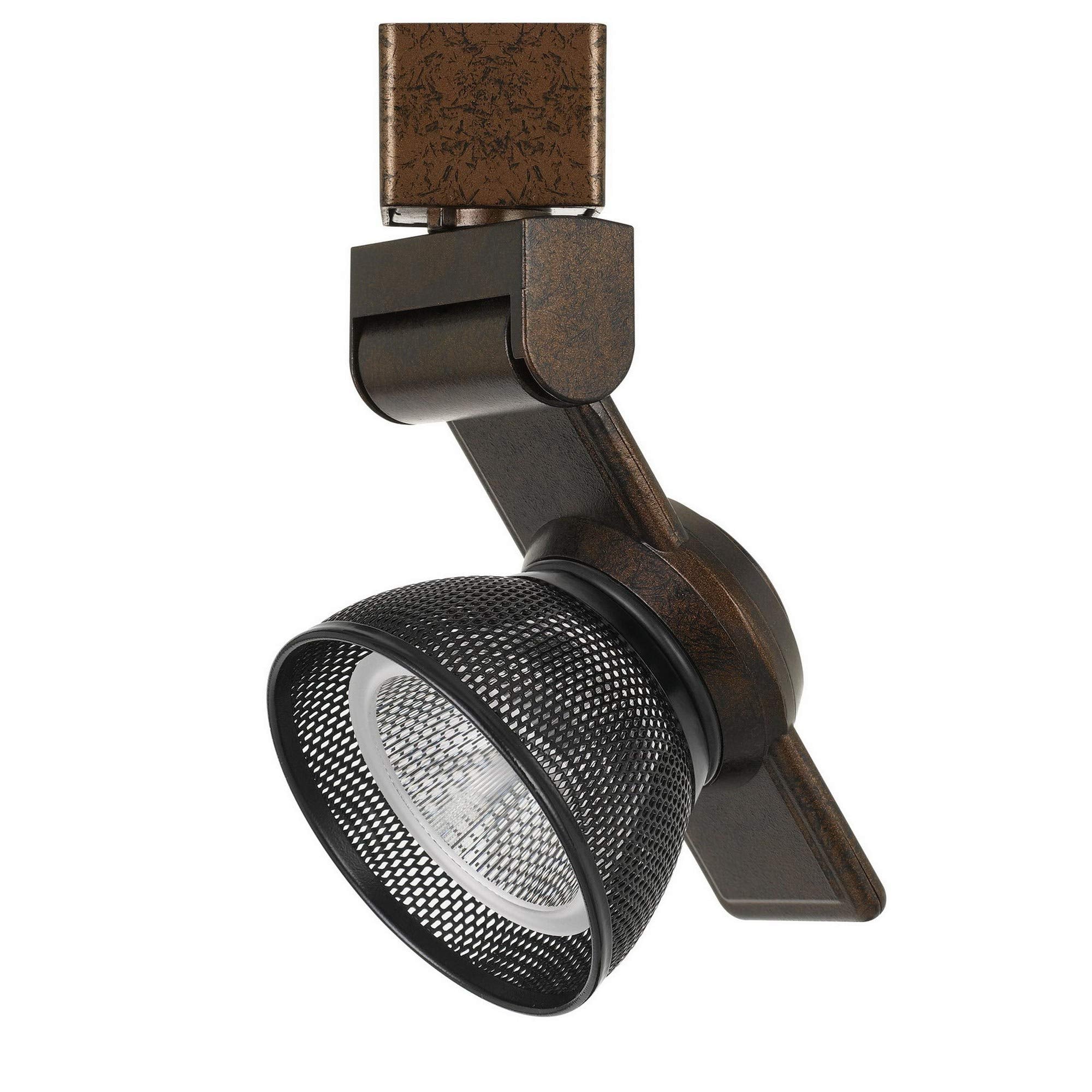 Benjara 12W Integrated Led Metal Track Fixture With Mesh Head, Bronze And Black