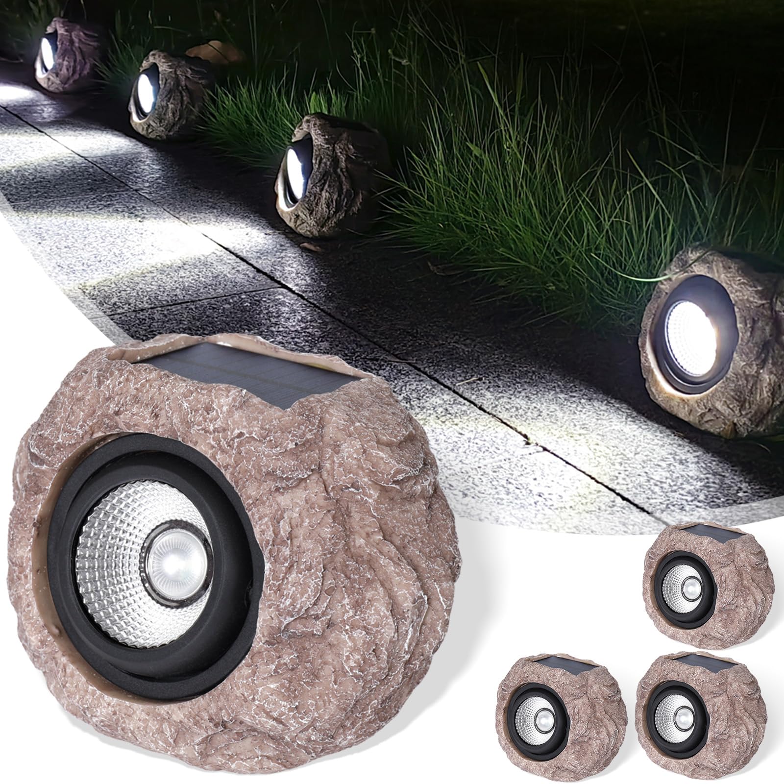 Cloud sakura Outdoor Solar Rock Light, Waterproof LED Solar Spotlight, Garden Landscape Lights, Decorative Garden Rock Lights fo