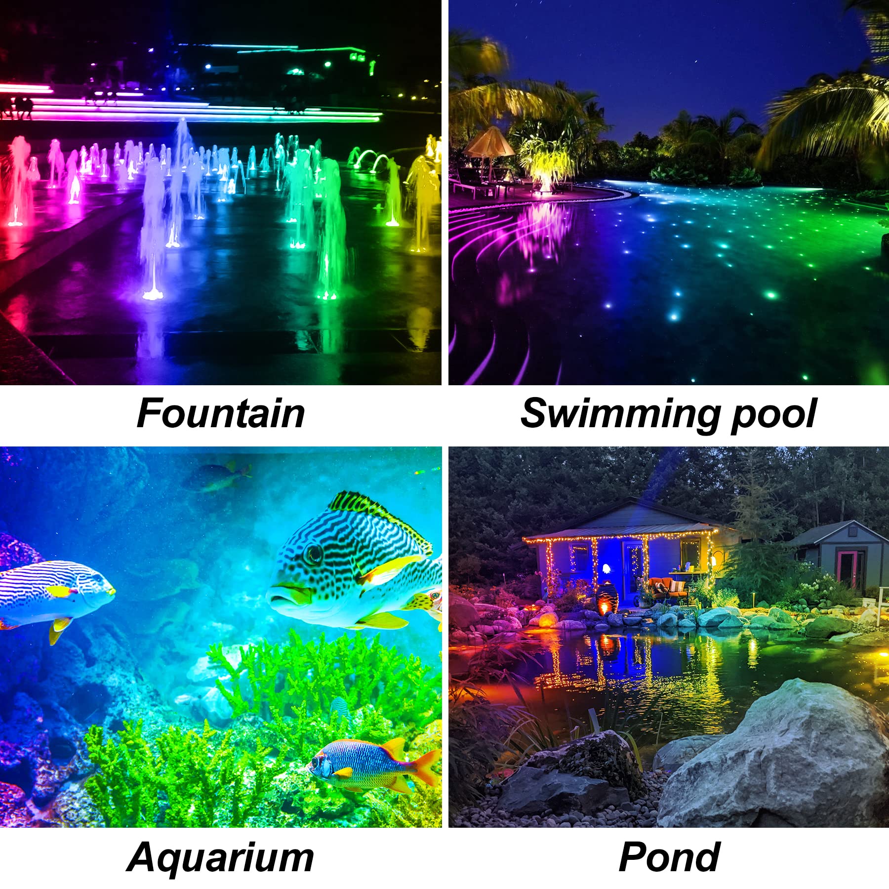 Crepow Solar Pond Lights, 18 Led Rgb Color Changing, Ip68 Waterproof Submersible Spotlights
