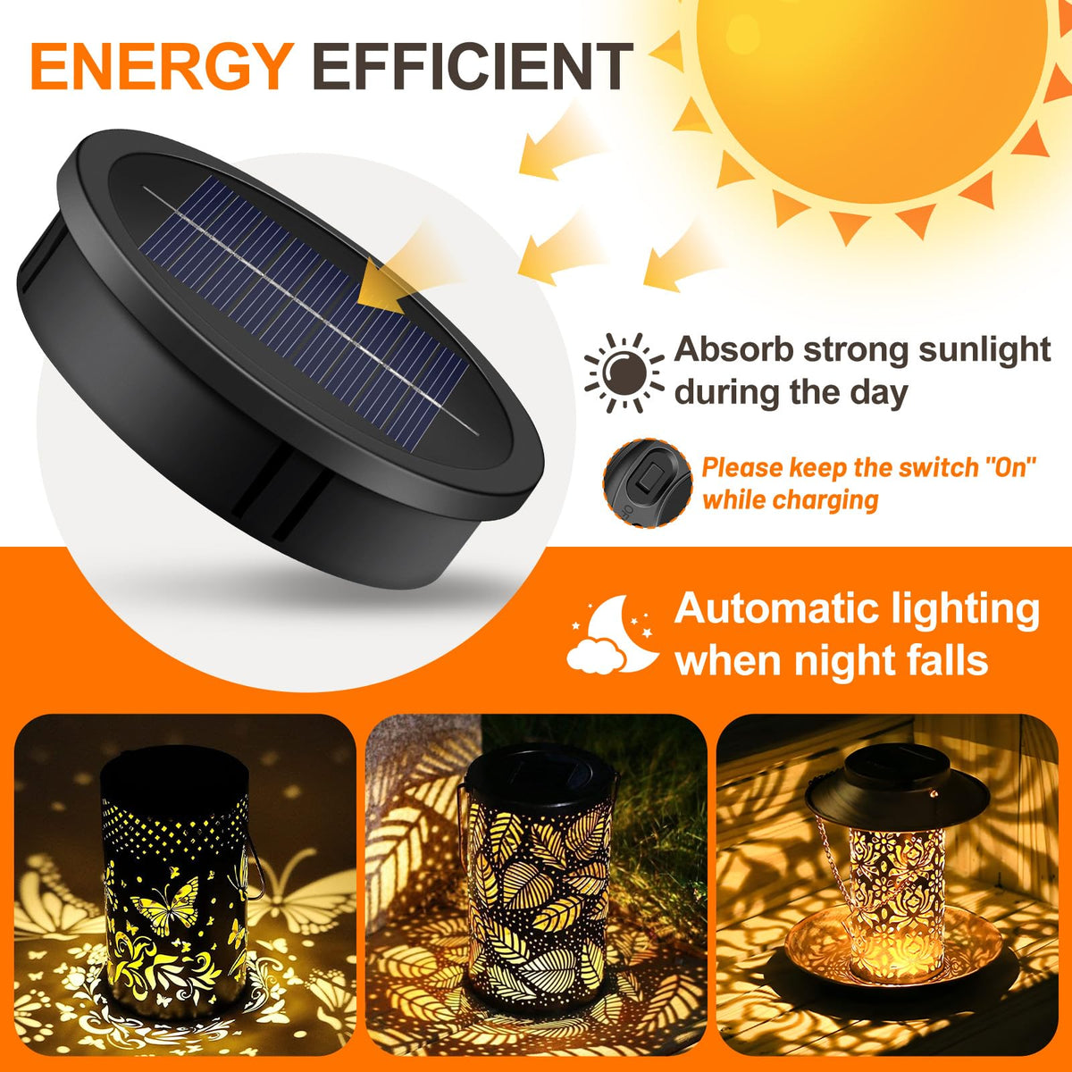 Solar Light Insert HELESIN Solar Light Parts, 2 Pack Waterproof Inserts, 3.35in Deep Warm ...