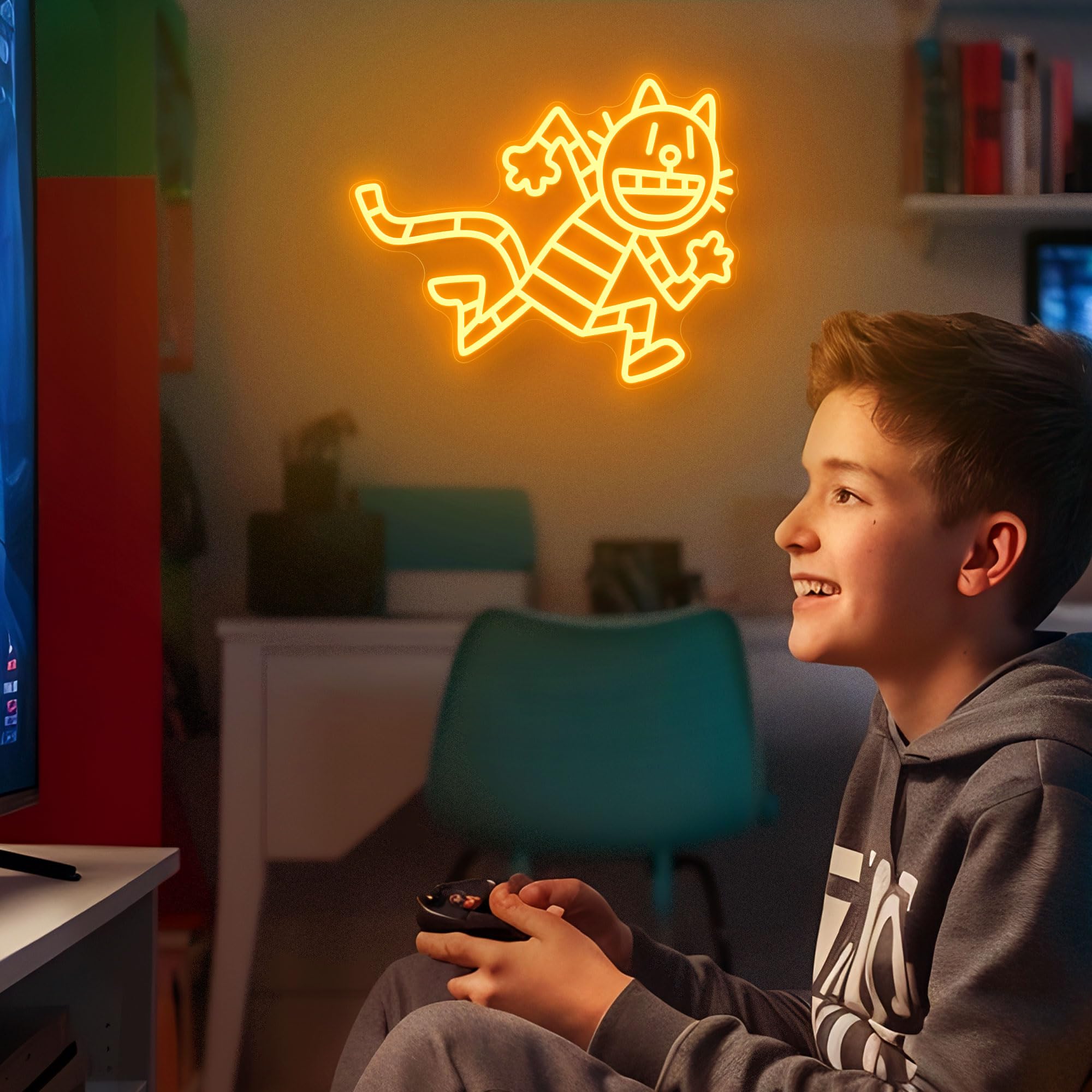 Officially Licensed Dog ManS Petey Neon Signs For Wall Decor Based On Dogman Series Led Light Up Sign For Bedroom Kids Room Game Room Party Perfect Birthday/Christmas Gift For Dog Man Lovers & Fans